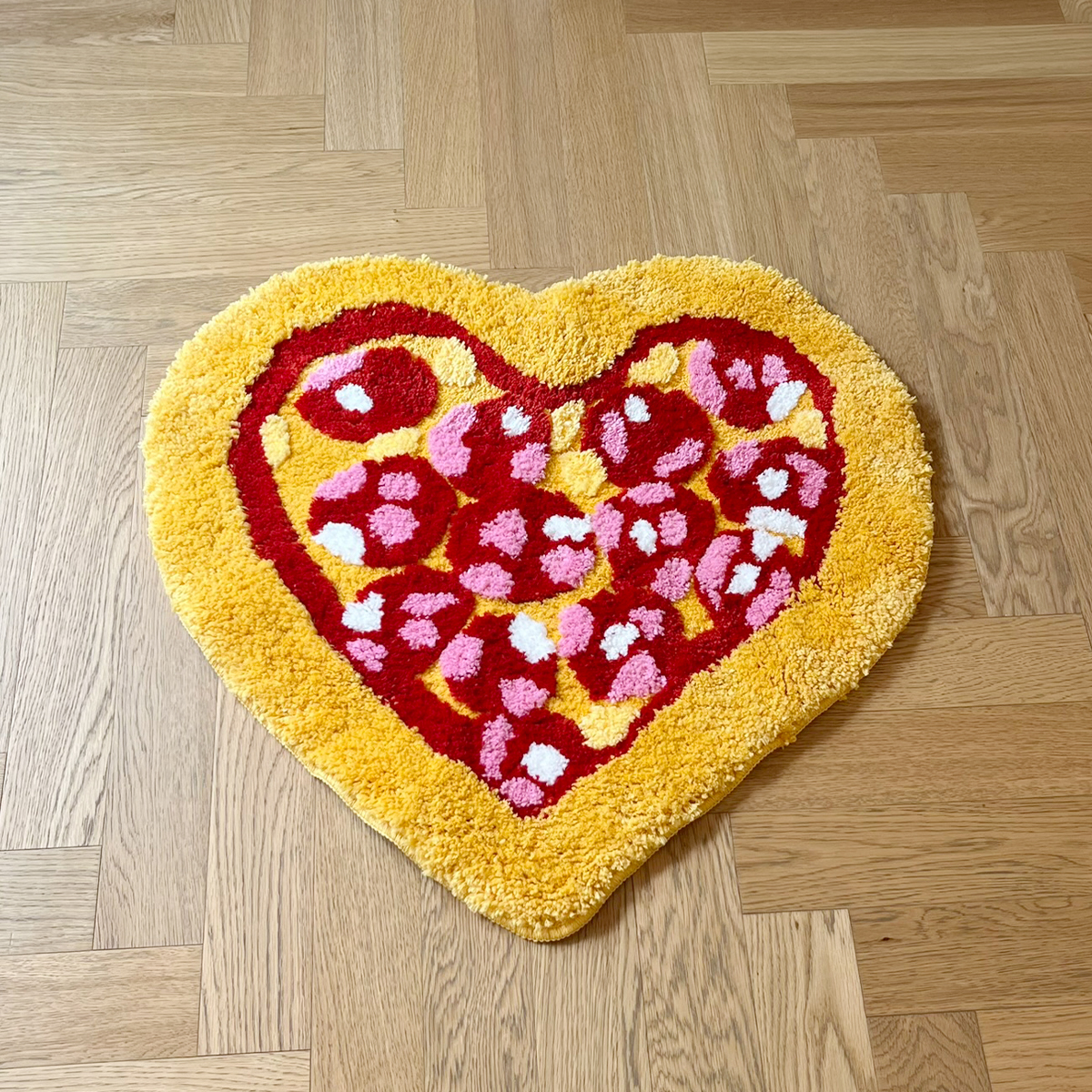 Delicious Love Pizza Tufted Rug Living Room Carpet Soft Fluffy Cartoon Fastfood Bedroom Mat Flocked Pad Anti-slip Rug Home Nurse