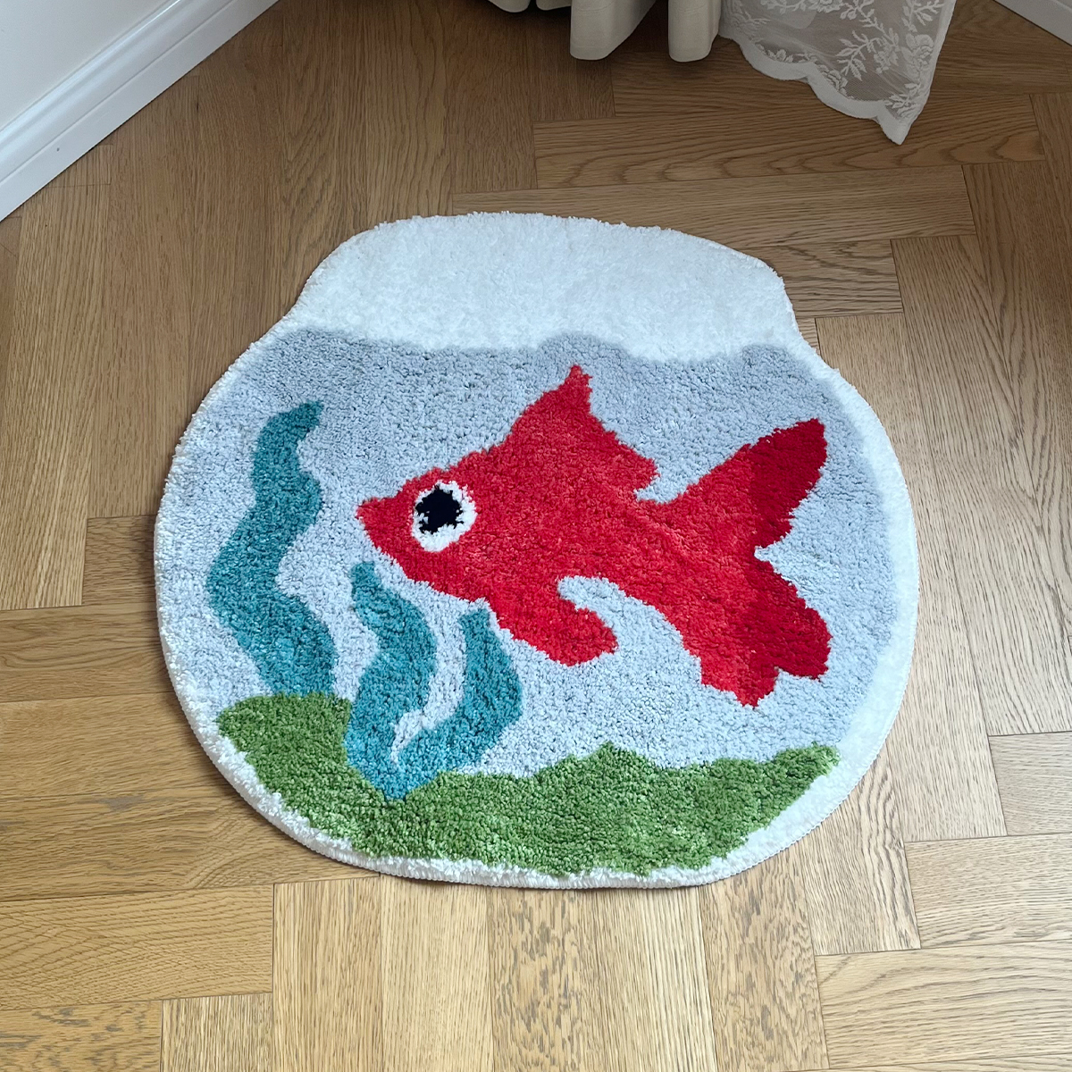 Cartoon Fish Tank Rug Soft Non Slip Decorative Carpet For Living Room One Piece Aesthetic Bedroom Floor Mat Home Decor Gifts
