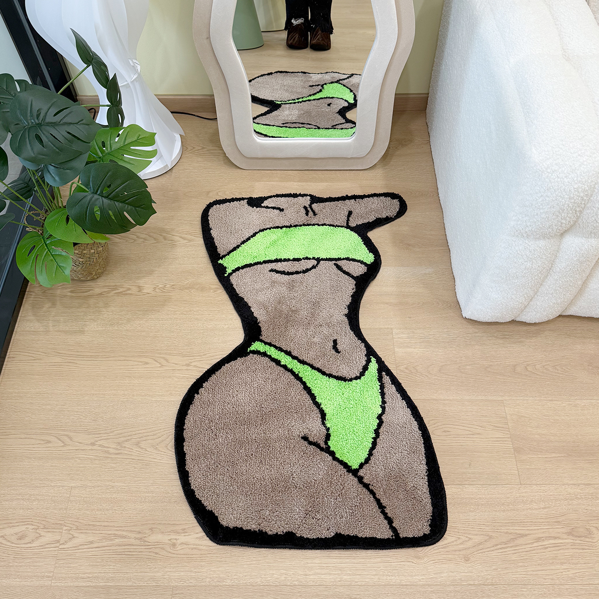 Sexy Bikini Tufting Rug Bathroom Mat Soft Body Chic Carpet Bedroom Rug Living Area Floor Pad Doormat Aesthetic Home Room Decor