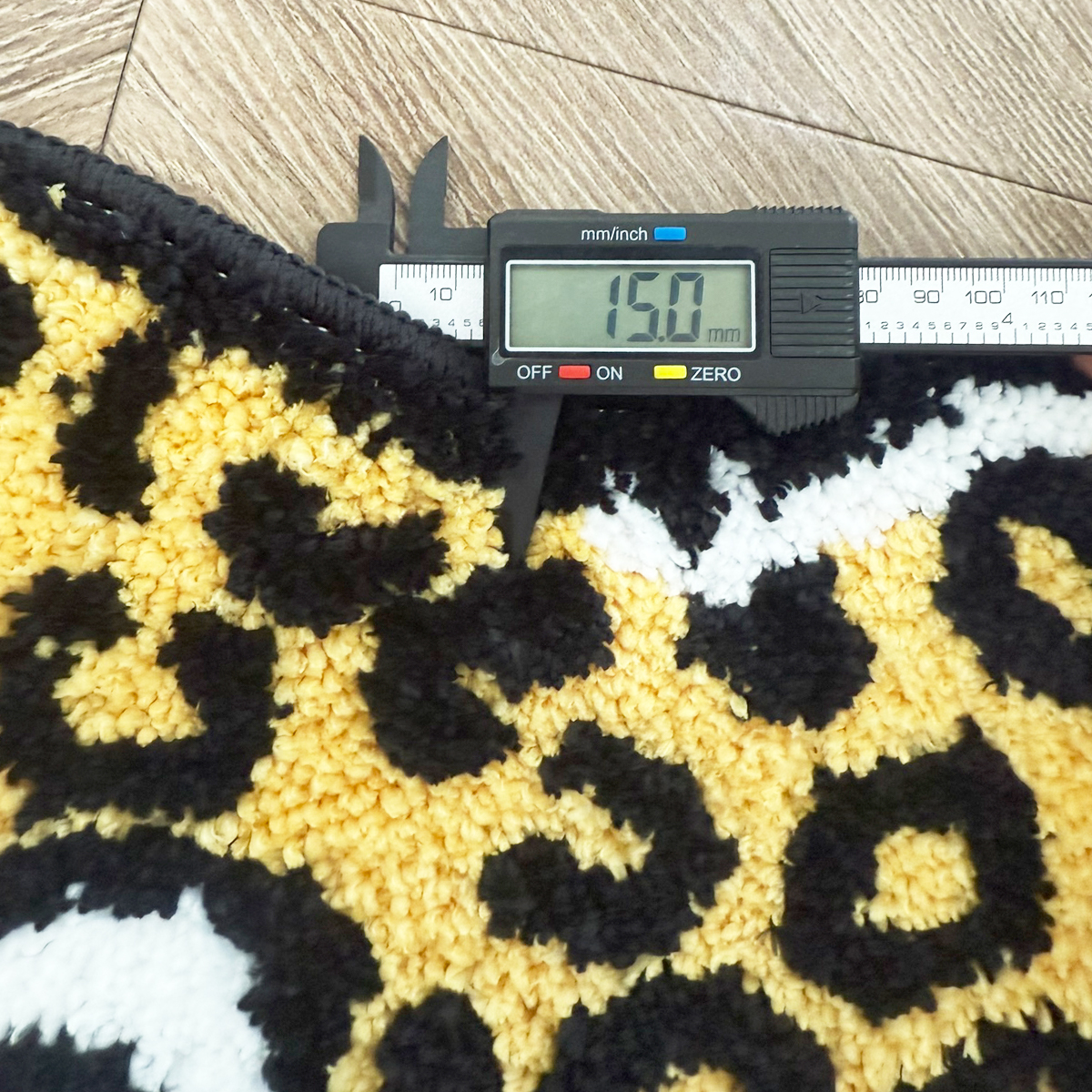 Yellow Leopard Print Tufted Rug | Soft Plush Animal Shaped Floor Mat | Whimsical Home Decor for Bathroom, Bedroom, Kids Room