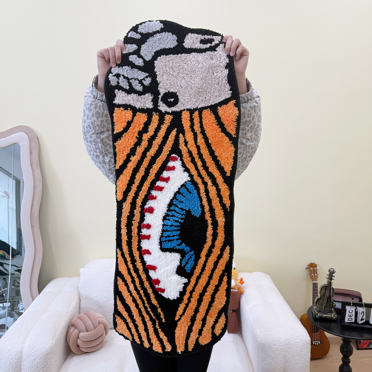 Eye Shape Yellow Lighter Small Rug Cool Mat Bathmat Rug Carpet Entrance Doormat Floor Anti Slip Foot Pad Aesthetic Home Decor