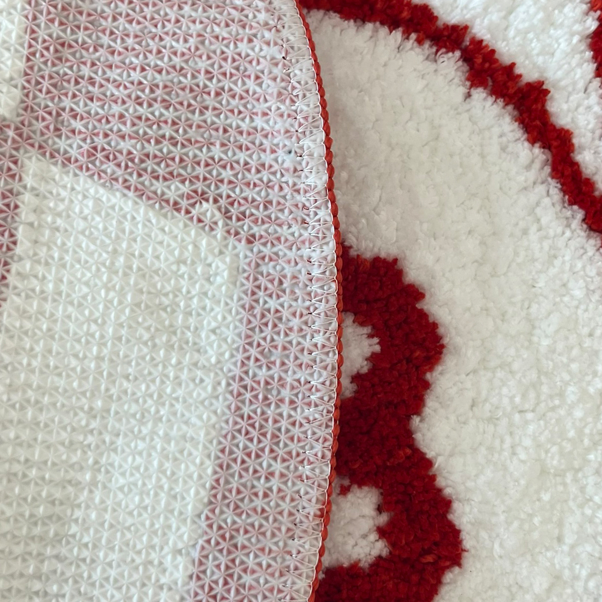 Circular Checkerboard Pattern Tufted Rug No.8 Billiards Mat Korean Style Soft Living Room Carpet Area Floor Pad Doormat Decor