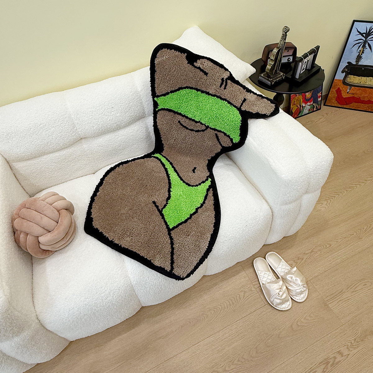 Sexy Bikini Tufting Rug Bathroom Mat Soft Body Chic Carpet Bedroom Rug Living Area Floor Pad Doormat Aesthetic Home Room Decor