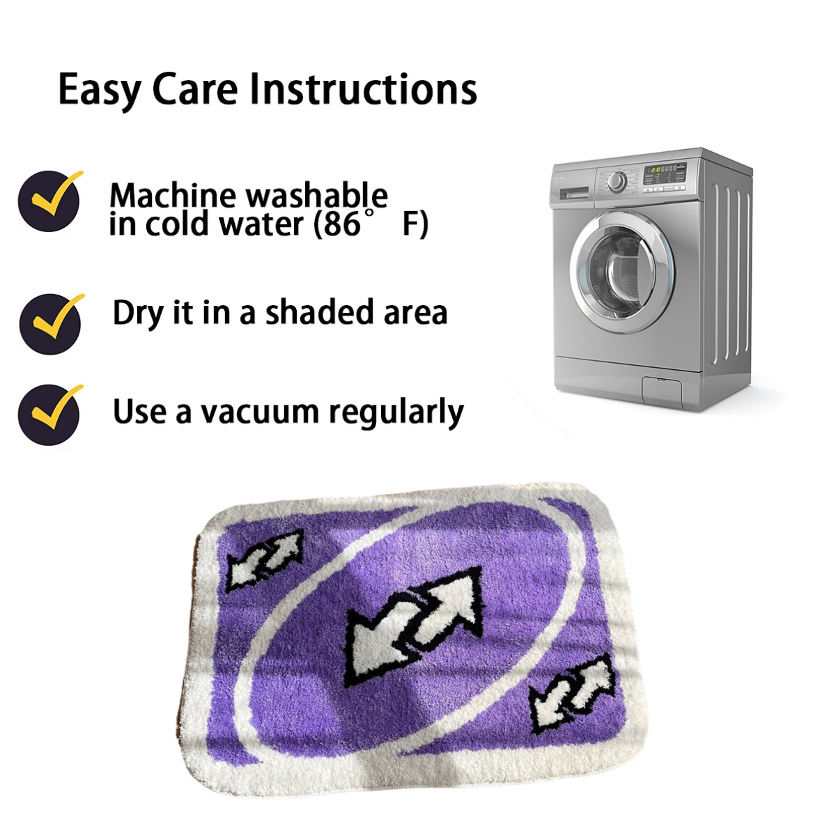 LAKEA Purple Reverse Card Rug for Girls Rooms Purple Handmade Tufted Rug for Birthday Gift Fluffy Tufted Rug Soft Rectangle Mat