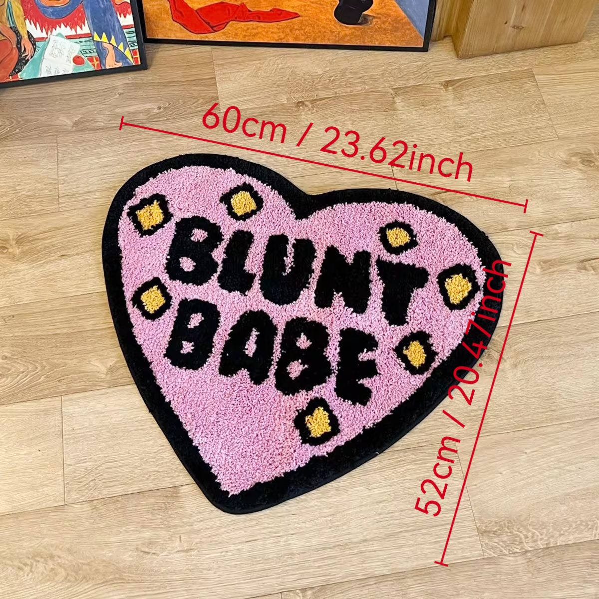 LAKEA Blunt Babe Tufting Rug 100% Handmade Pink Heart Shape Tufted Rug Bathmat Bedroom Carpet Cloakroom Mat Floor Pad Home Decor