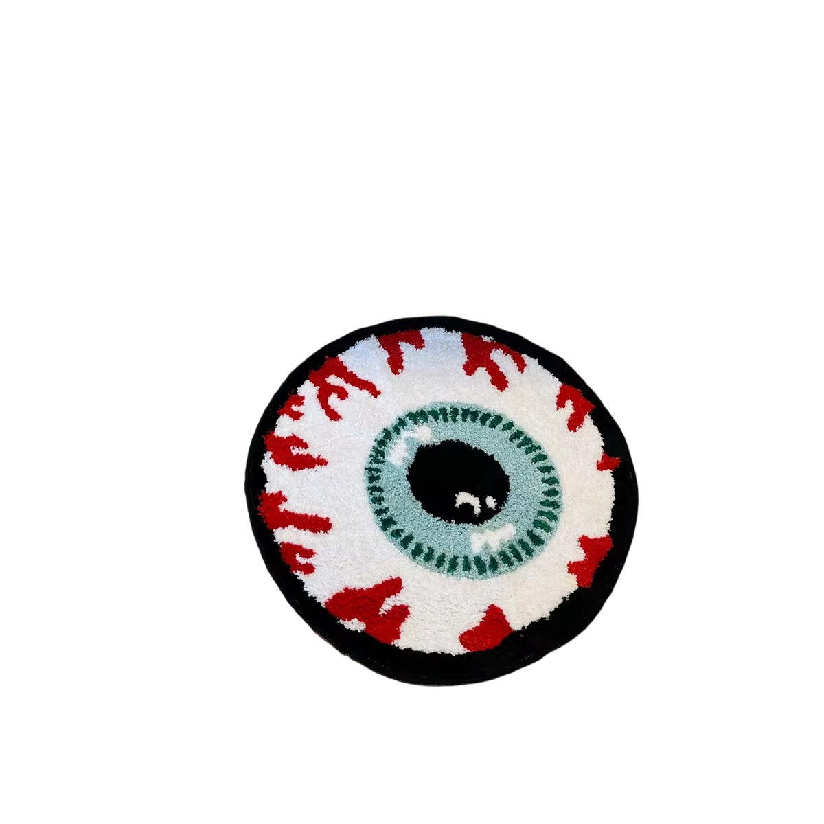 Bursting Eyeball Handmade Tufted Rug Doormat Fluffy Tufted Soft Area Rug Circular Thickened Antislip Carpet Living Room Bedroom