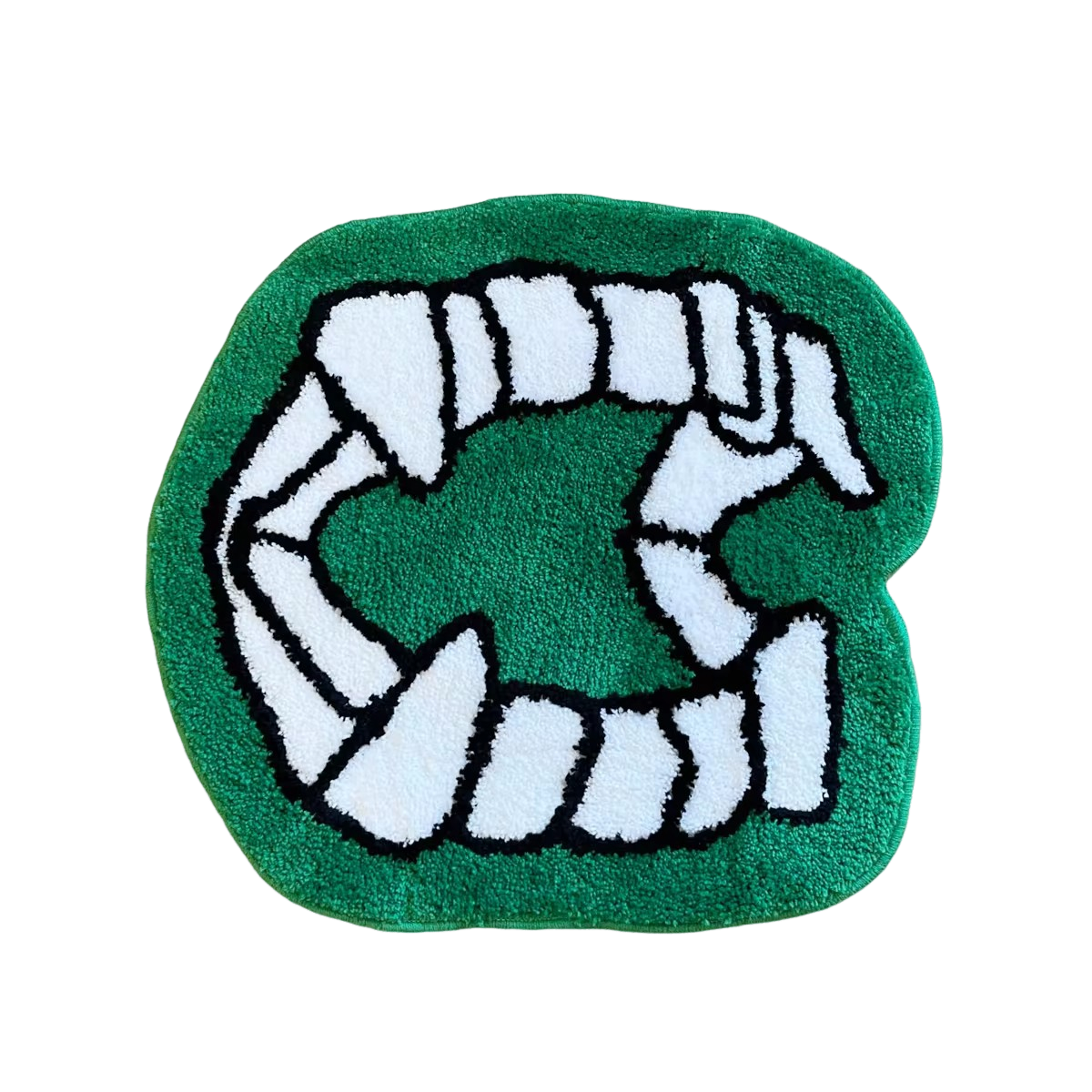 Halloween Vampire Teeth Tufted Rug Green Mouth Floor Mat Bathroom Non-slip Absorbent Bath Mat Bedside Carpet Home Decor