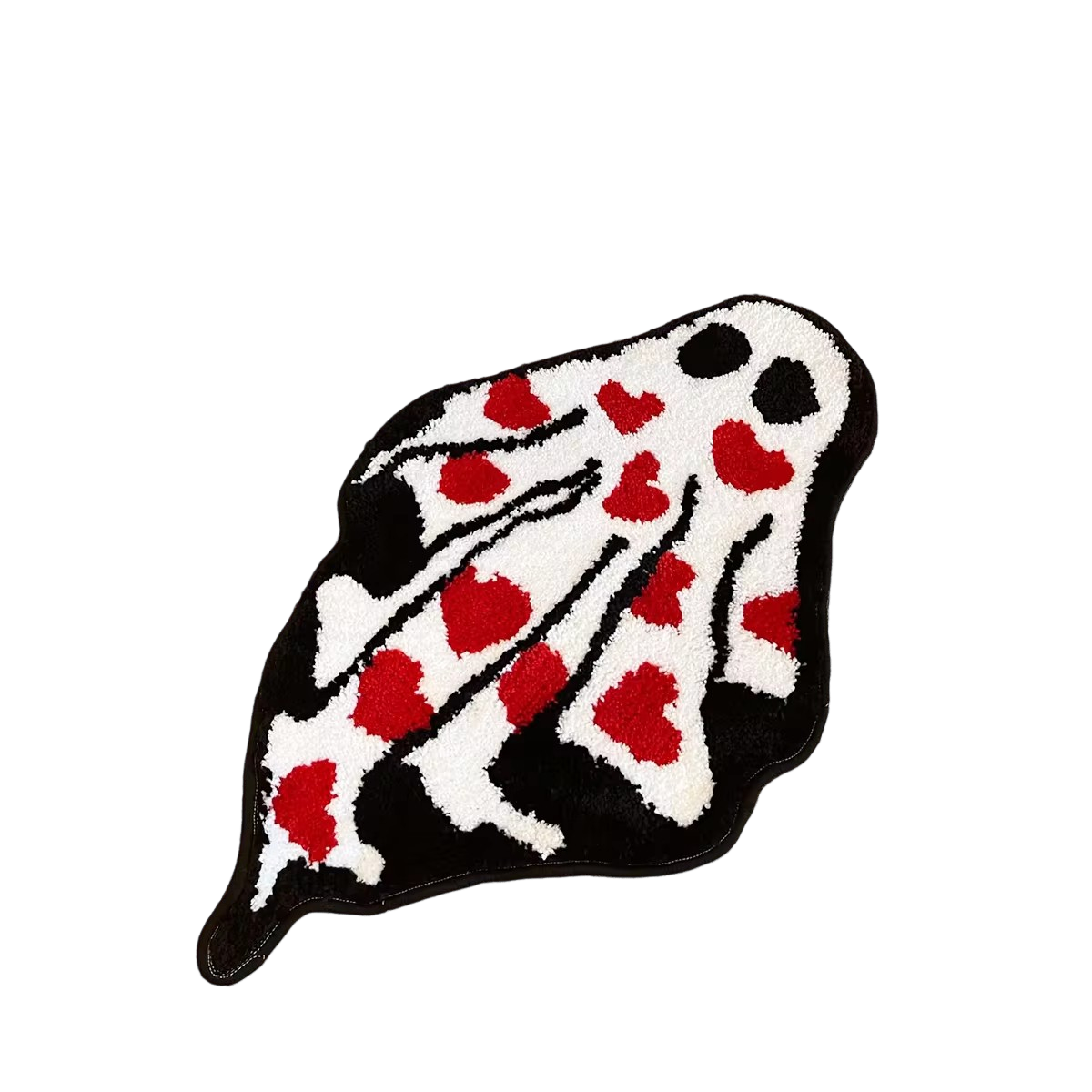 Handmade Tufted Heart Ghost Rug Cute Ghost Rug Halloween Cloakroom Hanging Rug Black White Soft Fluffy Carpets Non-slip Bathmat