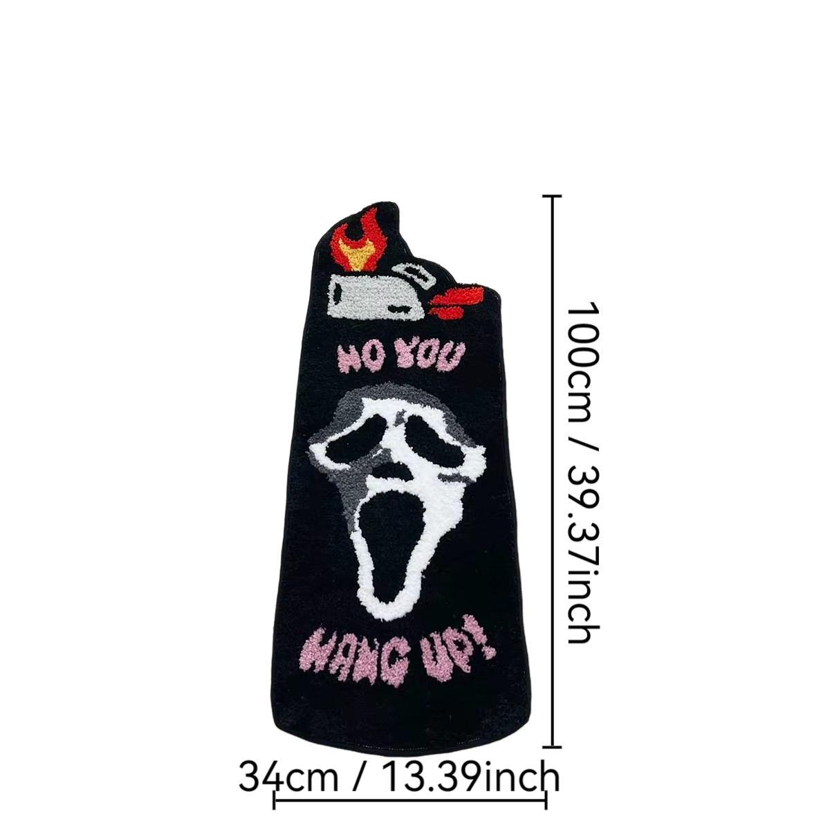 Black Ghost Lighter Tufted Rug High Quality Door Mat Soft Thick Tufted Bedroom Bedside Carpet Home Decoration Rug Cartoon Rug