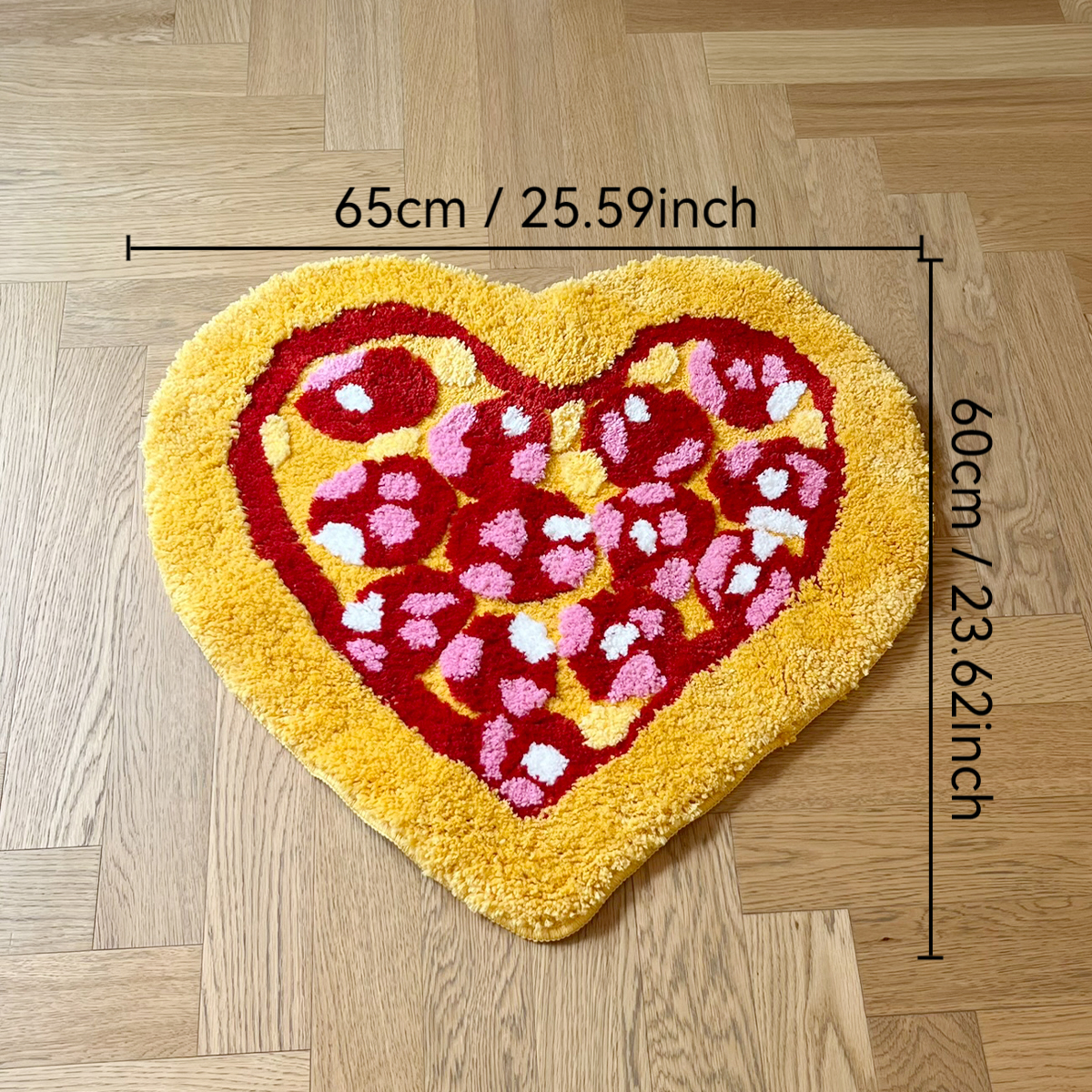 Delicious Love Pizza Tufted Rug Living Room Carpet Soft Fluffy Cartoon Fastfood Bedroom Mat Flocked Pad Anti-slip Rug Home Nurse