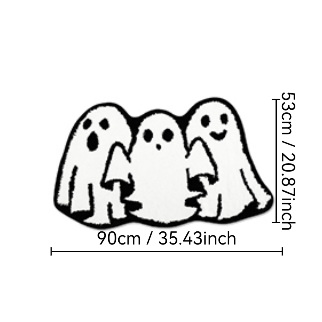 Halloween Three Ghost Shape Tufted Rug Foreign Trade Alien Horror Skull Super Soft Door Mat Decoration Anti Slip Entrance Mat