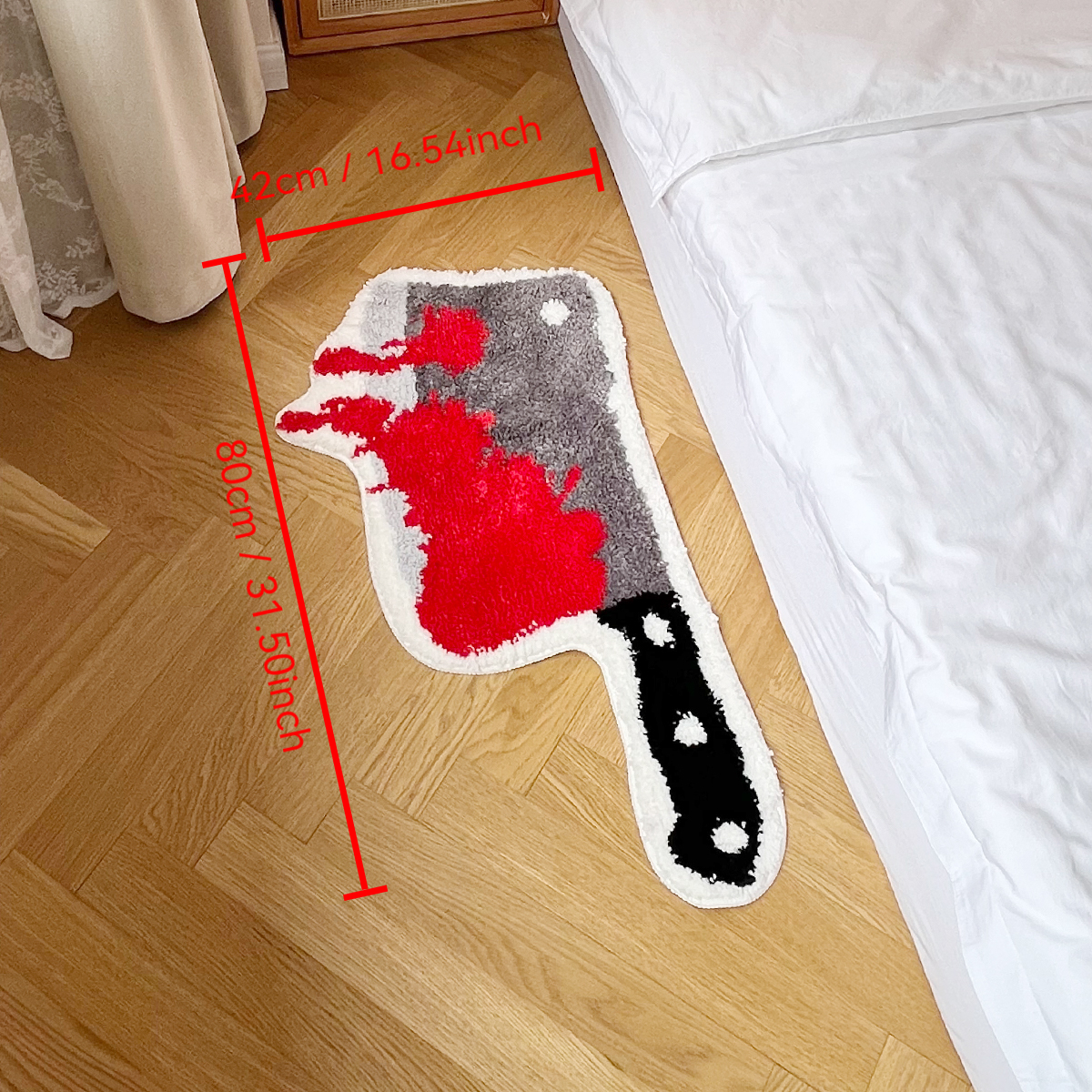 Tufting Rug Blood Knive Bathroom Mat Soft Halloween Bedside Rug Living Room Carpet Bedroom Floor Pad Aesthetic Home Decor