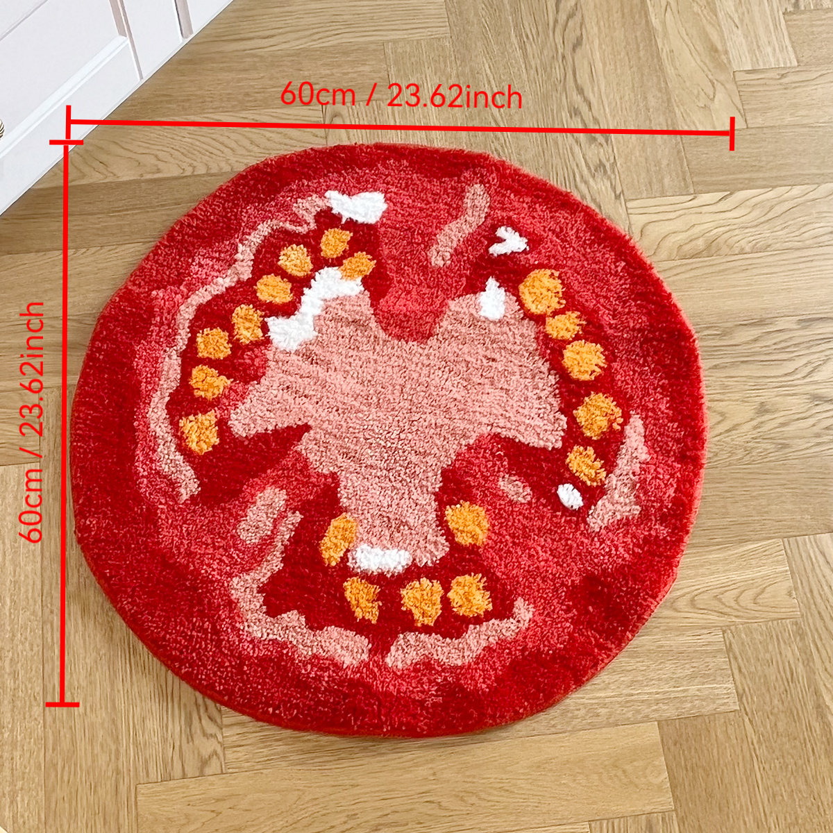 Tomato Fruit Tufted Rug Cartoon Funny Pattern Rug Living Room Indoor Entrance Floor Mat Bedroom Bedside Area Decor Rugs Soft