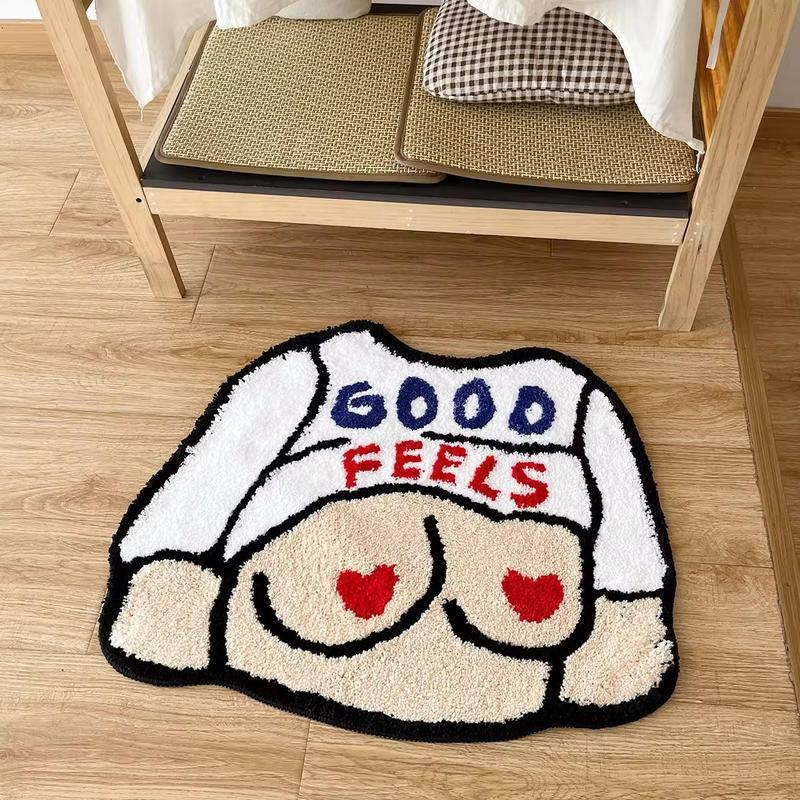 LAKEA Breast Tufted Rug Bath Mat Carpet Bathroom Non Slip Absorbent Foot Mat Entrance Small Rug for Bedroom Comfortable Alfombra