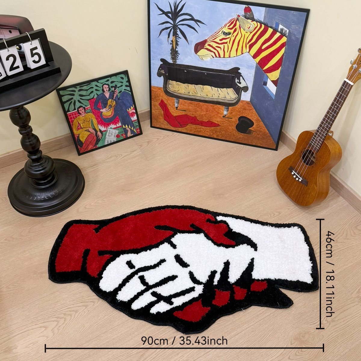 Monster Handshake Tufting Rug Aesthetic Bathroom Antislip Rug Fluffy Thickening Carpet Halloween Funny Bedroom House Warm Decor