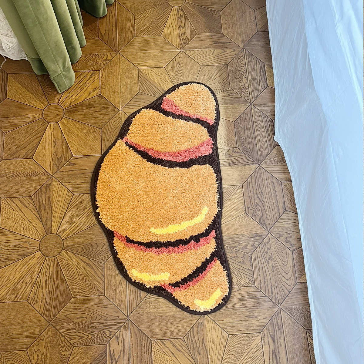 LAKEA Croissant Shape Carpets for Living Bath Room Fluffy Bread Rug Home Warm Decoration Accessories Anti-Slip Floor Safety Mat