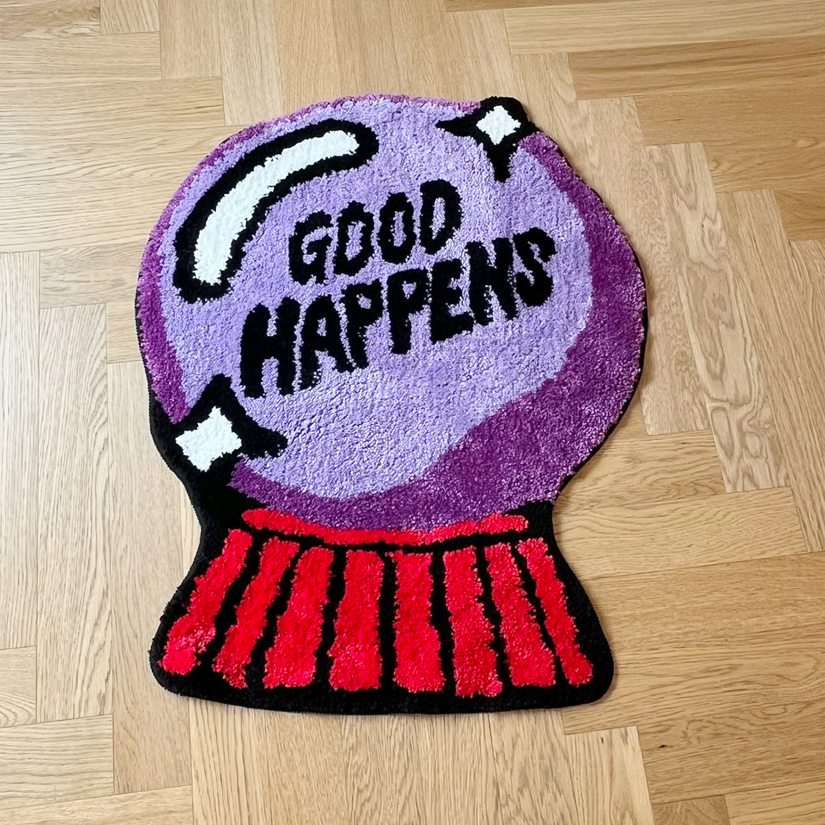 Purple Crystal Ball Tufting Rug Bedroom Mat Soft Bathroom Foot Pad Living Area Carpet Anti-slip Hallway Rug Aesthetic Home Room
