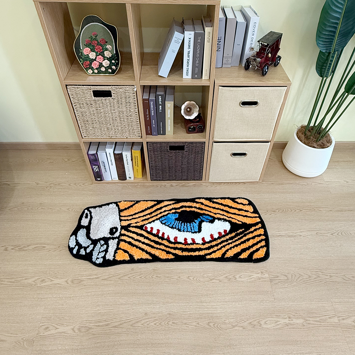 Eye Shape Yellow Lighter Small Rug Cool Mat Bathmat Rug Carpet Entrance Doormat Floor Anti Slip Foot Pad Aesthetic Home Decor