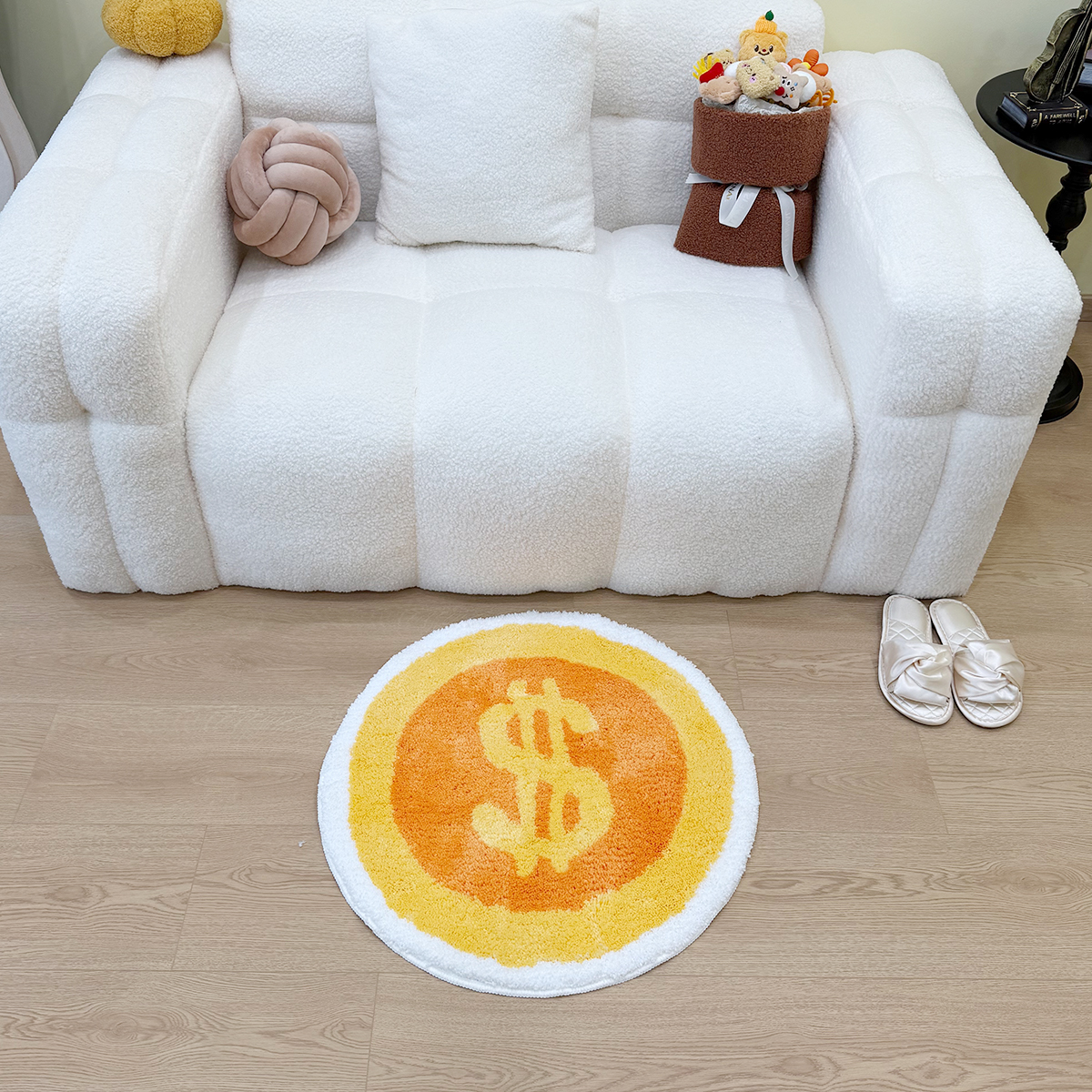Gold Coins Tufting Rug Bathroom Mat Cartoon Bathmat Rug Carpet Entrance Doormat Floor Anti Slip Foot Pad Aesthetic Home Decor