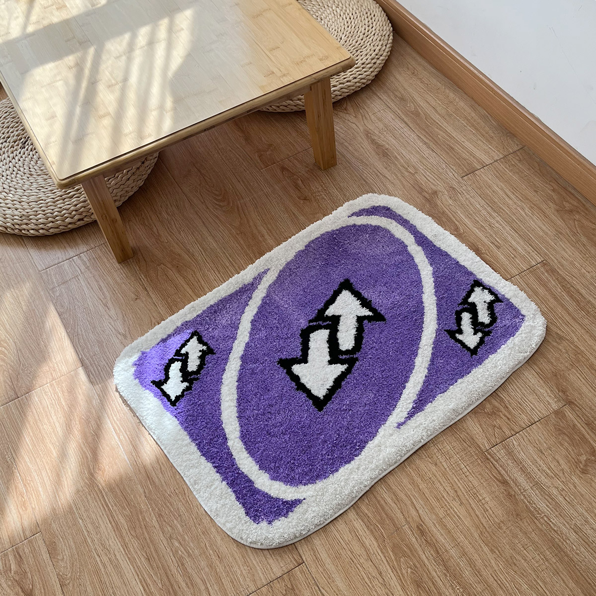 LAKEA Purple Reverse Card Rug for Girls Rooms Purple Handmade Tufted Rug for Birthday Gift Fluffy Tufted Rug Soft Rectangle Mat
