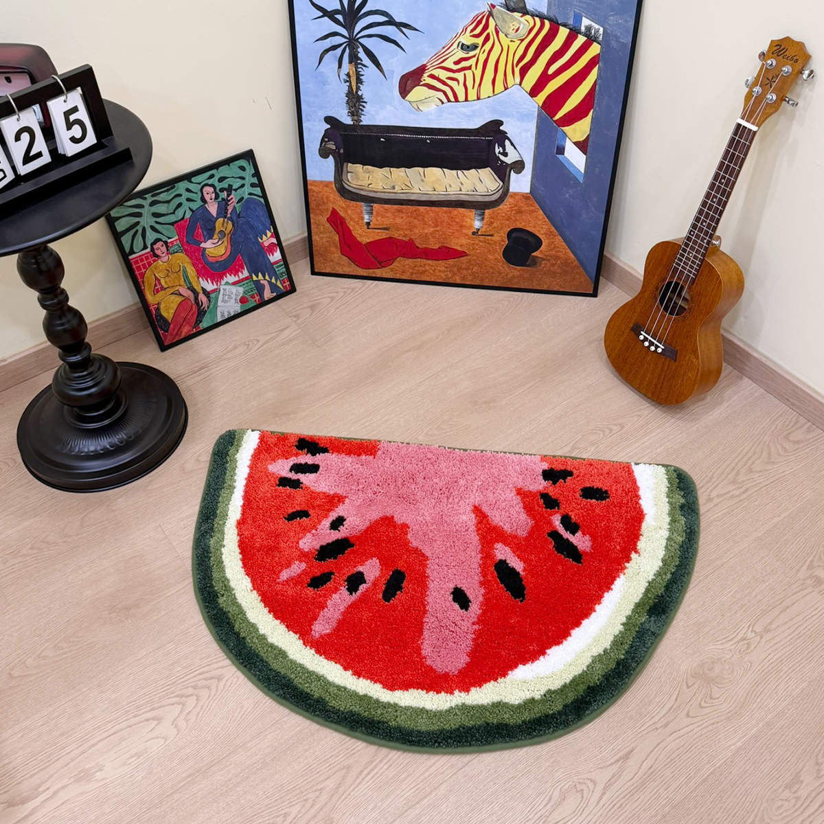 Holiday Tufting Watermelon Bathroom Mat Soft Fluffy Fruit Bedroom Carpet Bathmat Area Floor Pad Doormat Aesthetic Home Room