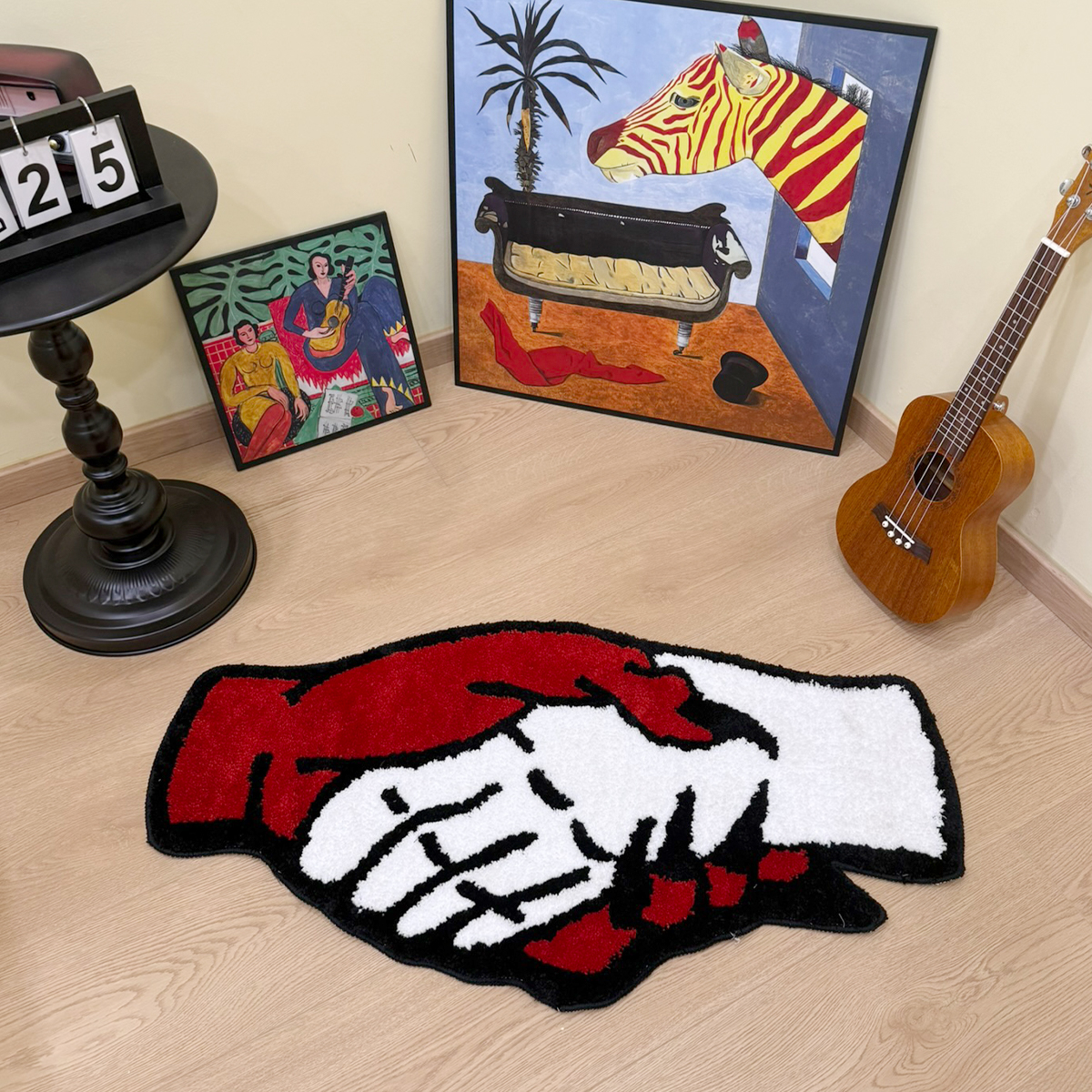 Monster Handshake Tufting Rug Aesthetic Bathroom Antislip Rug Fluffy Thickening Carpet Halloween Funny Bedroom House Warm Decor