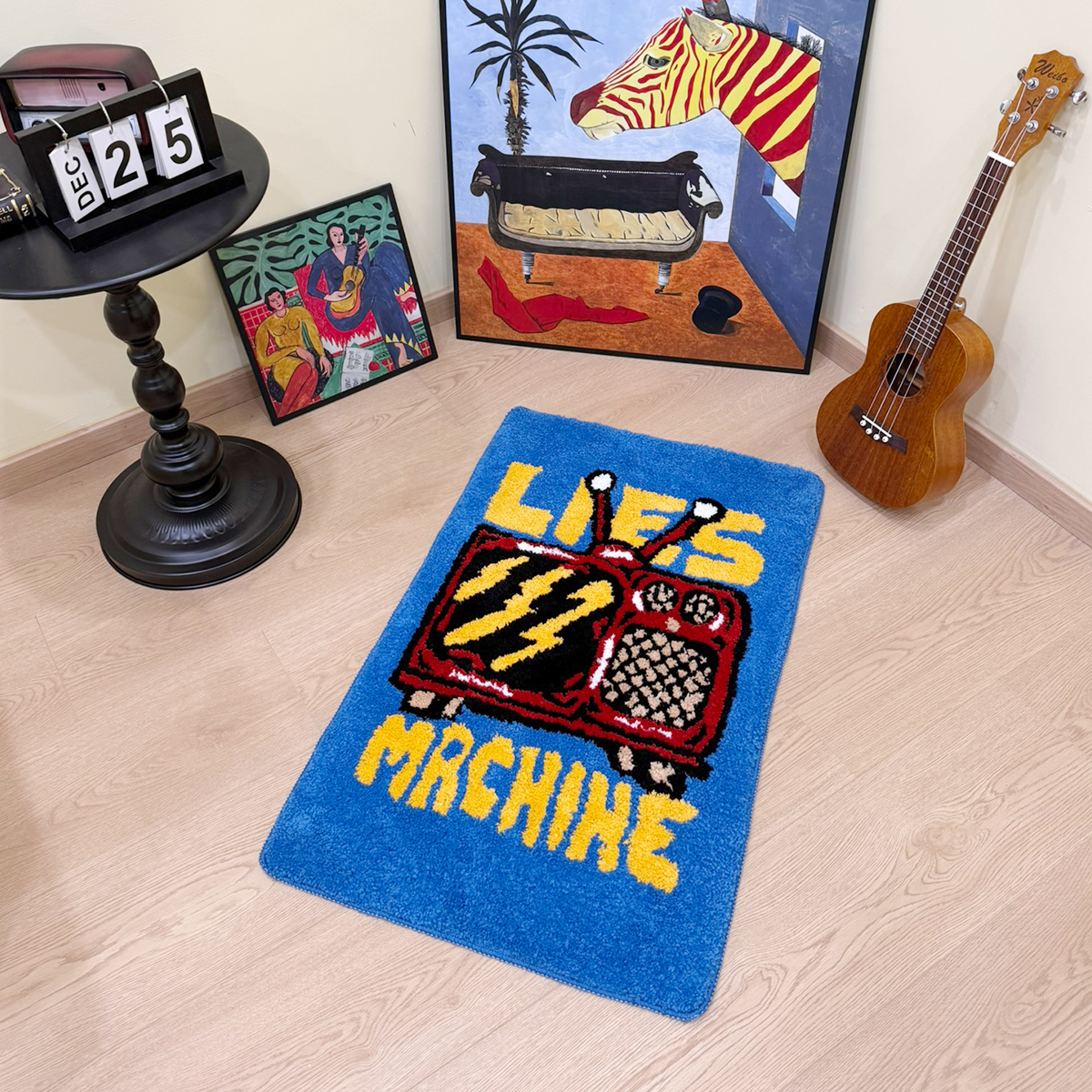 Rectangle Tufted Blue Living Room Rug Lie Machine Design Bathroom Rug Soft Bedroom Cloakroom Bathroom Mat Floor Pad Aesthetic