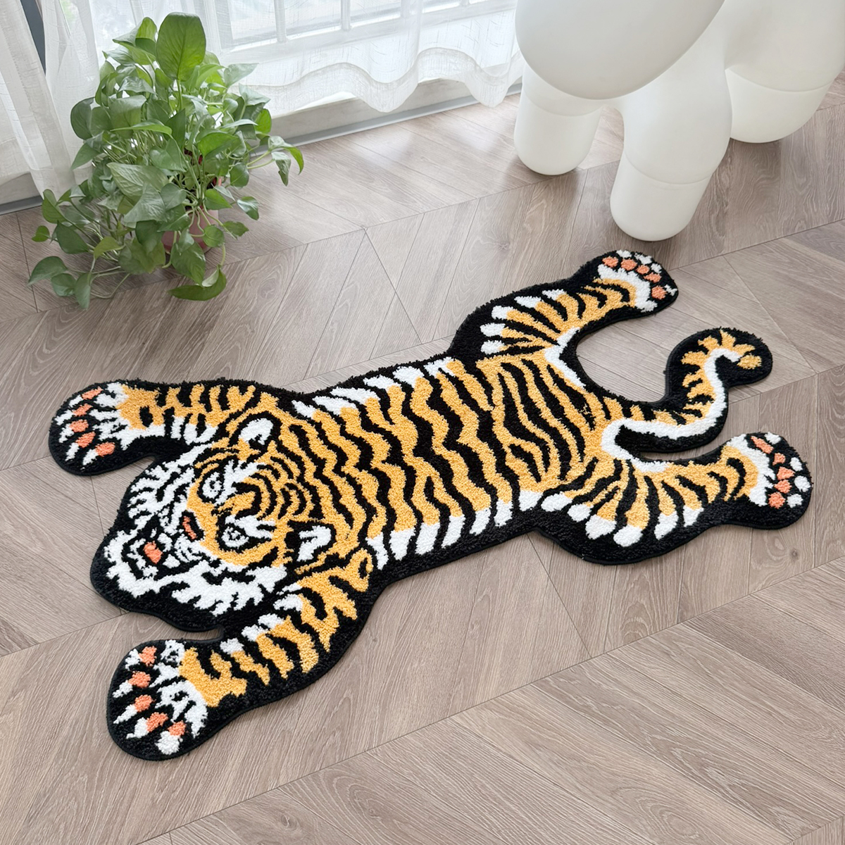 [Copy]Highland Cow Tufted Rug With Heart Sunglasses, Cute Tongue Out Shaggy Animal Shaped Floor Mat, Non Slip Absorbent Bathroom Rug For Bedroom Home Decor