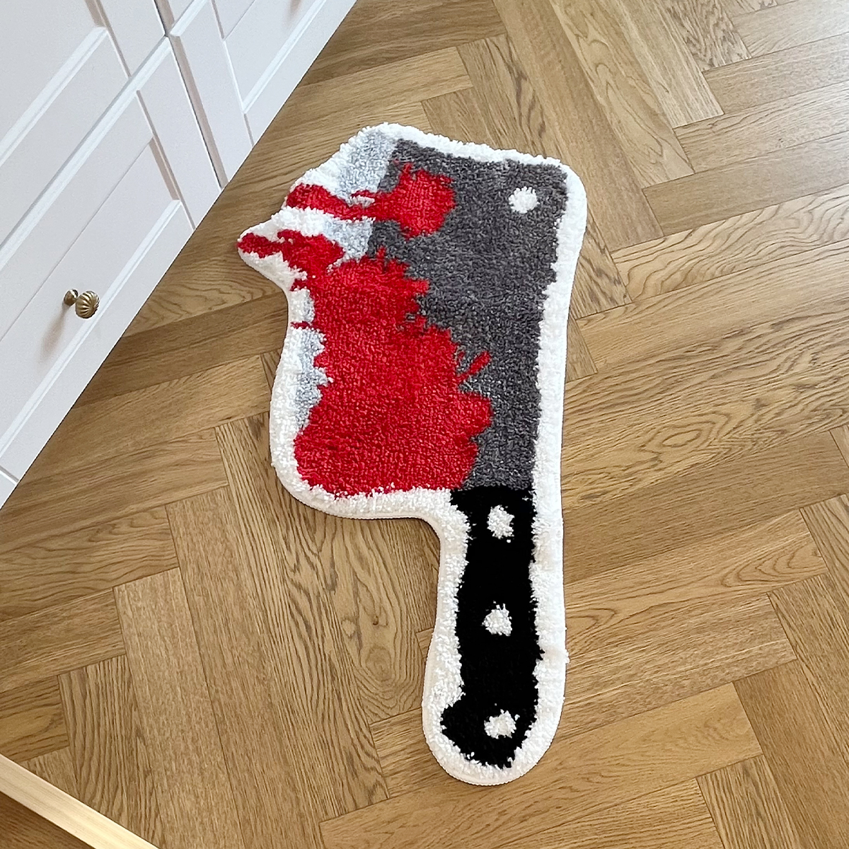 Tufting Rug Blood Knive Bathroom Mat Soft Halloween Bedside Rug Living Room Carpet Bedroom Floor Pad Aesthetic Home Decor