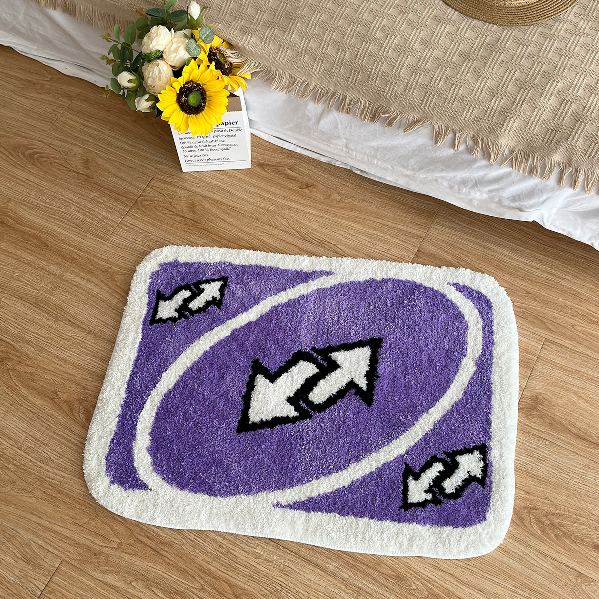 LAKEA Purple Reverse Card Rug for Girls Rooms Purple Handmade Tufted Rug for Birthday Gift Fluffy Tufted Rug Soft Rectangle Mat