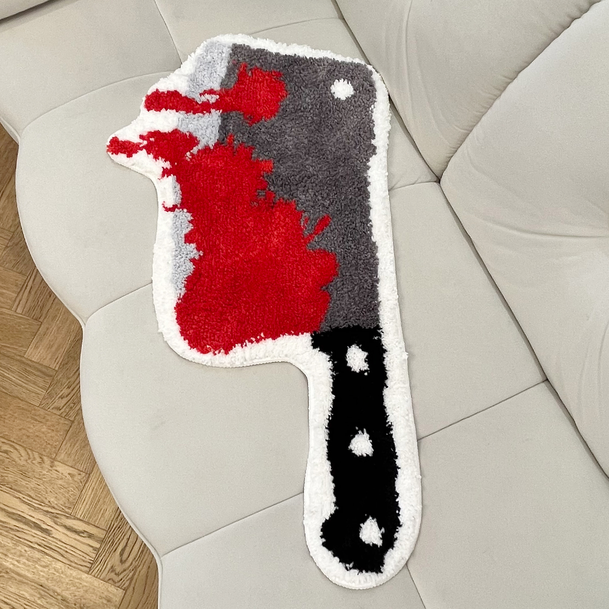 Tufting Rug Blood Knive Bathroom Mat Soft Halloween Bedside Rug Living Room Carpet Bedroom Floor Pad Aesthetic Home Decor