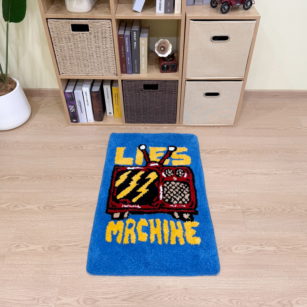 Rectangle Tufted Blue Living Room Rug Lie Machine Design Bathroom Rug Soft Bedroom Cloakroom Bathroom Mat Floor Pad Aesthetic