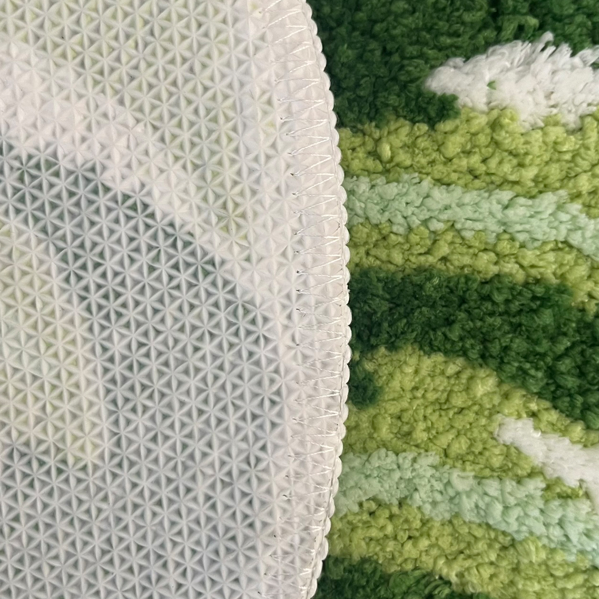 Green Leaf Monstera Tufting Rug Flocking Mat Shaggy Rug Bathmat Bathroom Rug Carpet Function Entrance Floor Anti Slip Pad