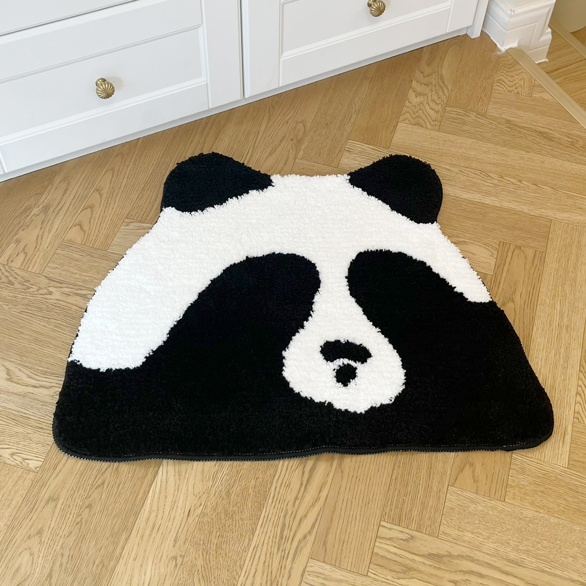Panda Funny Tufting Black White Living Room Carpet Irregular Bathroom Mat Soft Bedroom Floor Doormat Holiday Rug Aesthetic Pad