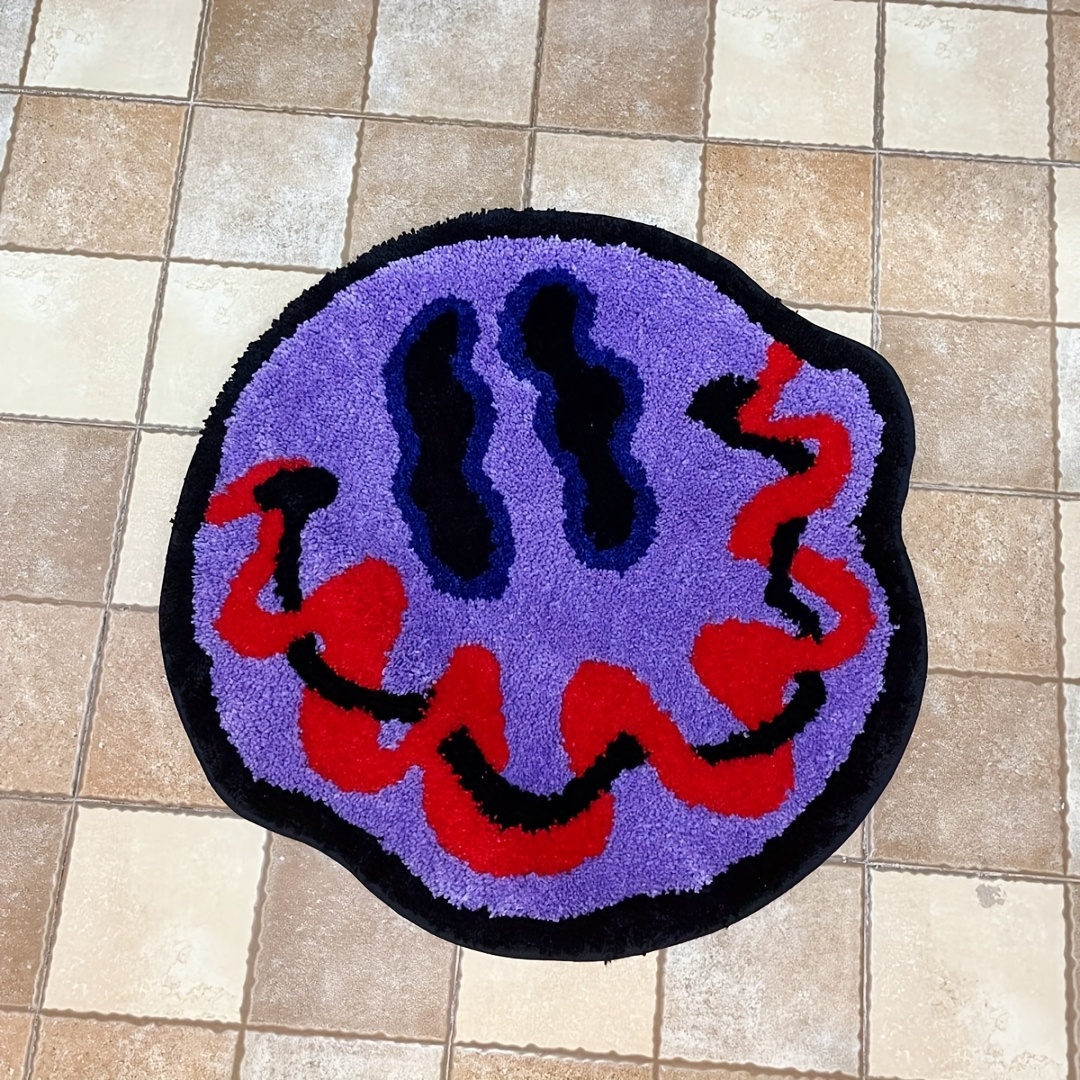 LAKEA Tufted Trippy Smiling Face Rug Handmade Carpet Custom Rug for Home Decoration or Gift 100% Tufted