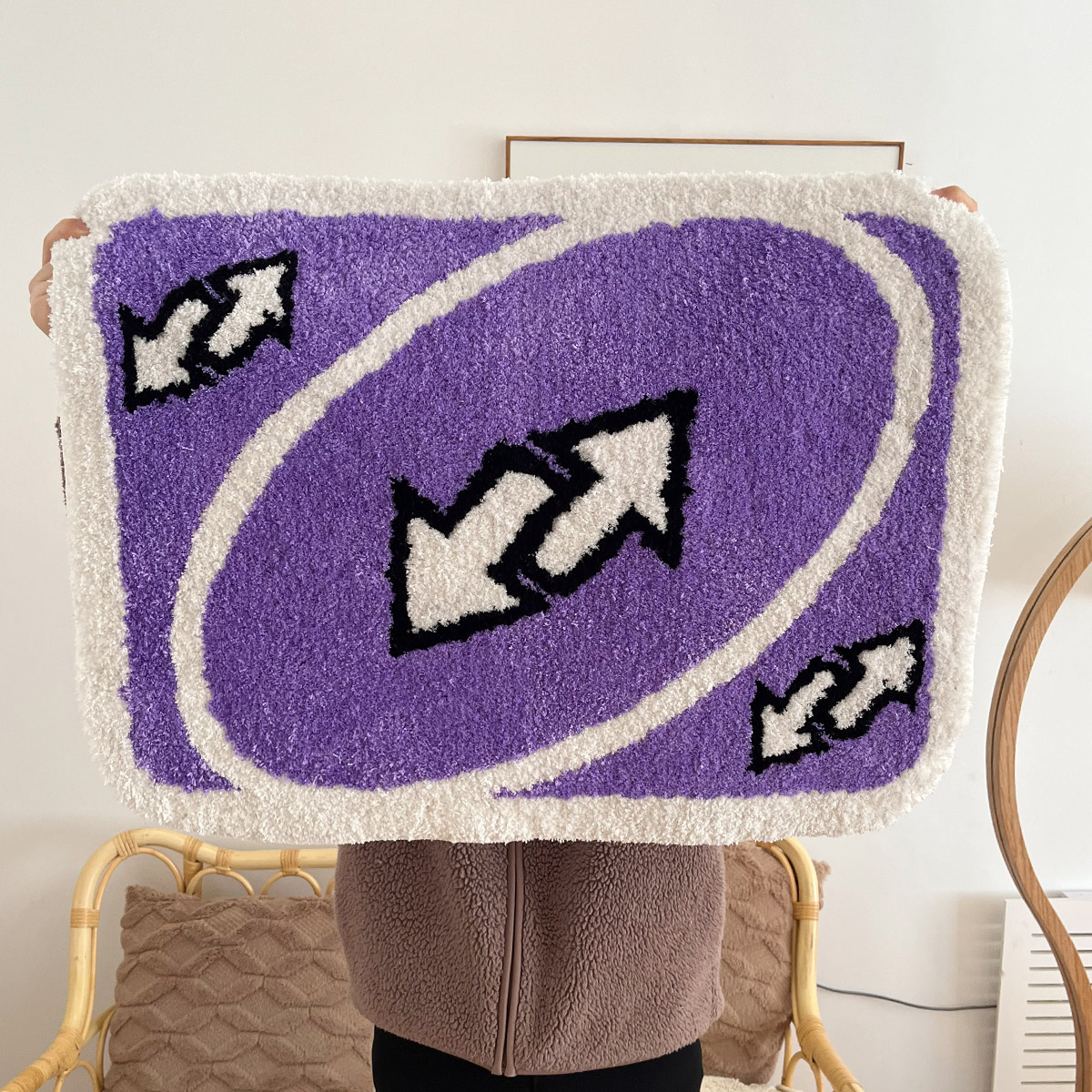 LAKEA Purple Reverse Card Rug for Girls Rooms Purple Handmade Tufted Rug for Birthday Gift Fluffy Tufted Rug Soft Rectangle Mat