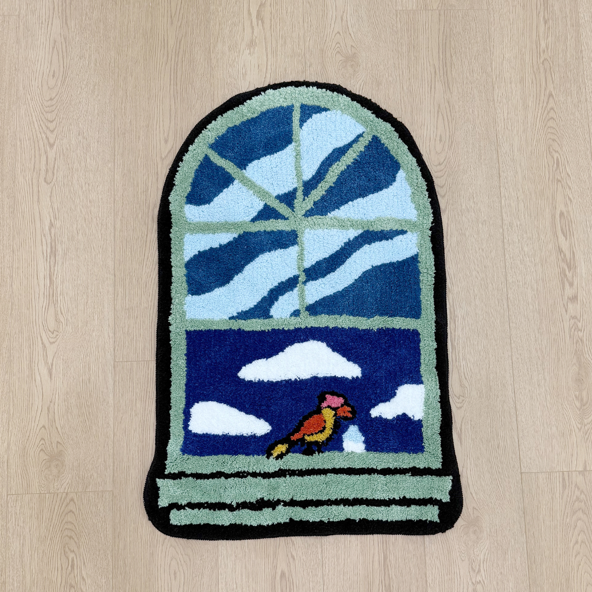 American Style Window Tufted Rug Household Bedroom Bedside Mat Creative Blanket Thickened Washable Flocking Non-Slip Floor Mat