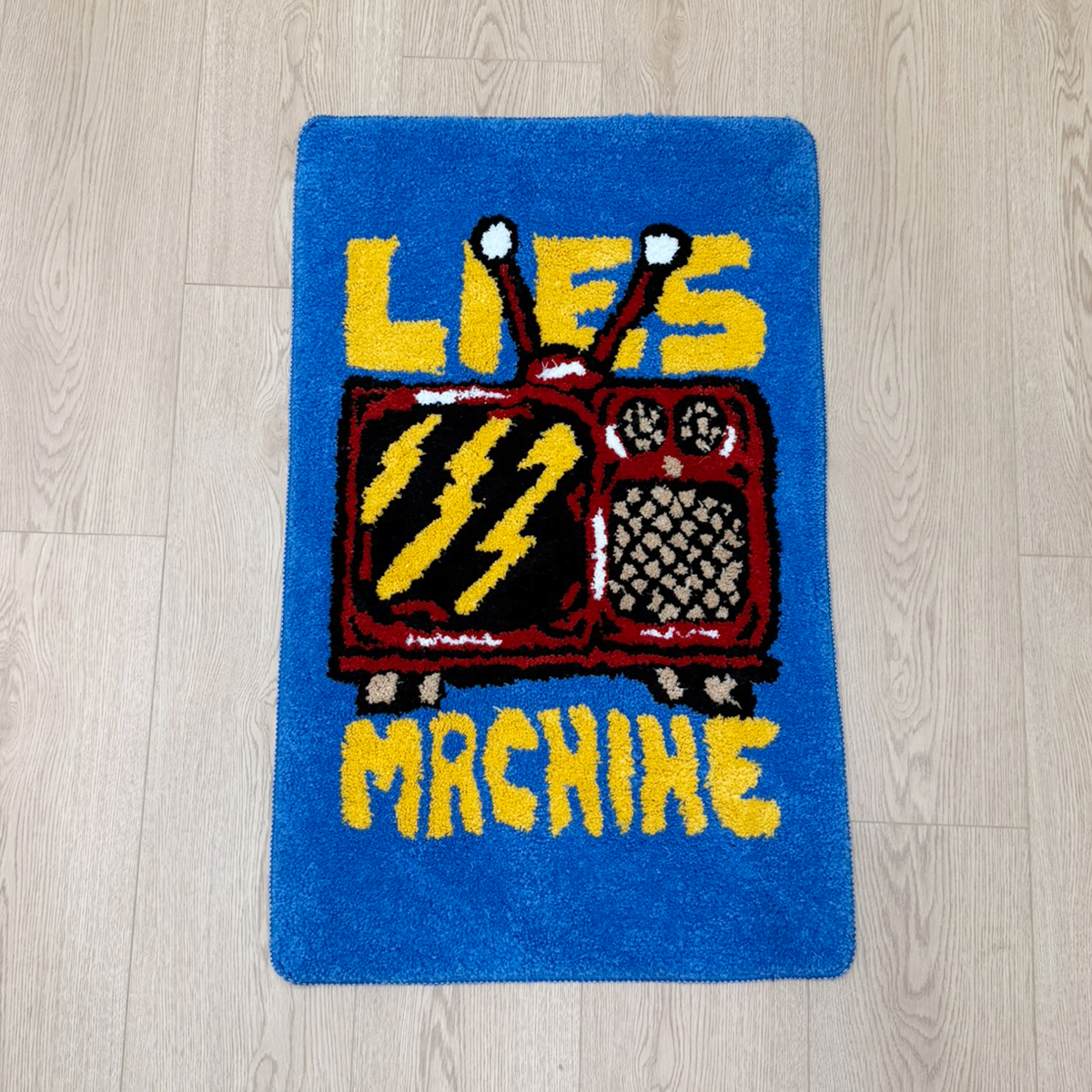 Rectangle Tufted Blue Living Room Rug Lie Machine Design Bathroom Rug Soft Bedroom Cloakroom Bathroom Mat Floor Pad Aesthetic