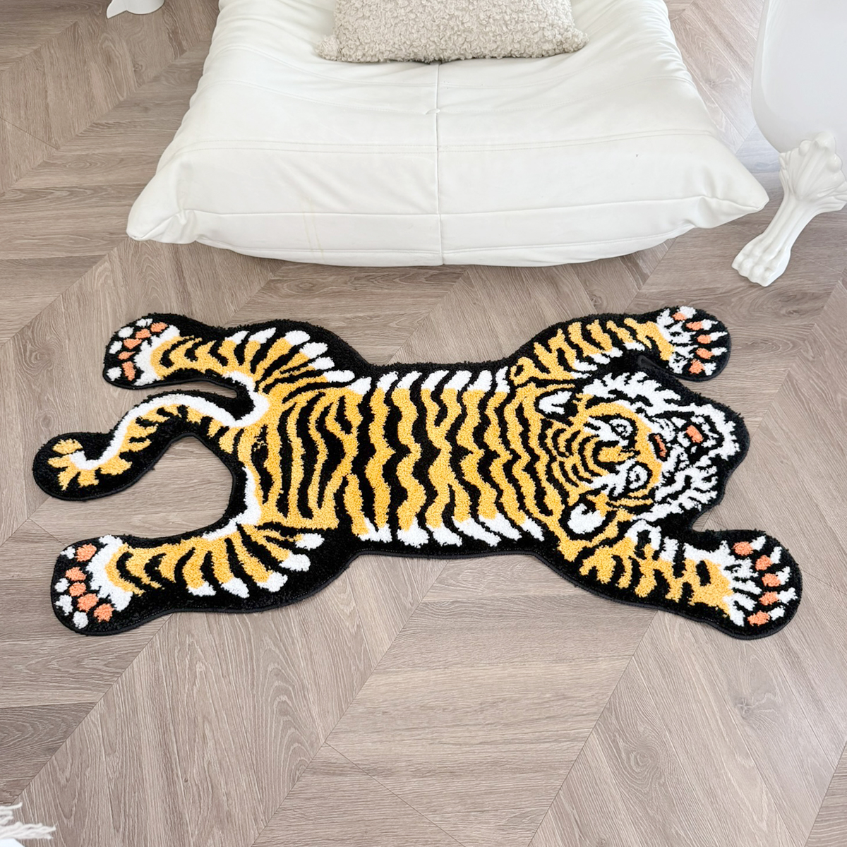 [Copy]Highland Cow Tufted Rug With Heart Sunglasses, Cute Tongue Out Shaggy Animal Shaped Floor Mat, Non Slip Absorbent Bathroom Rug For Bedroom Home Decor