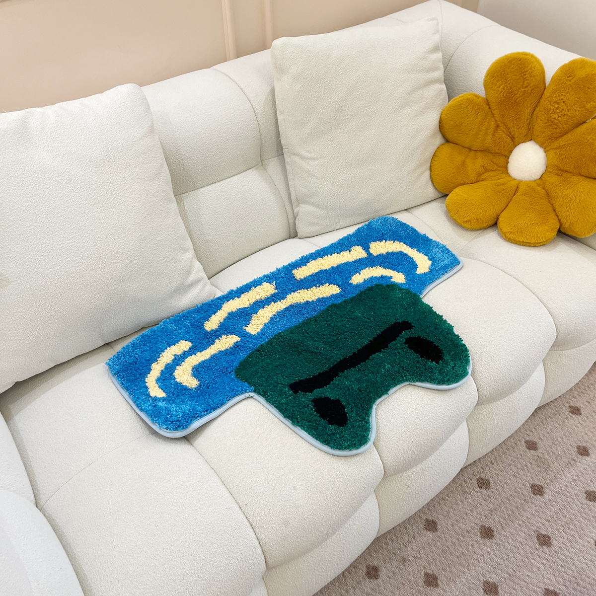 Frog Tufted Rug Funny Thickened Non Slip Foot Mat Hallway Porch Area Rug for Home Livingroom Door Mats Bathroom Rug Carpet