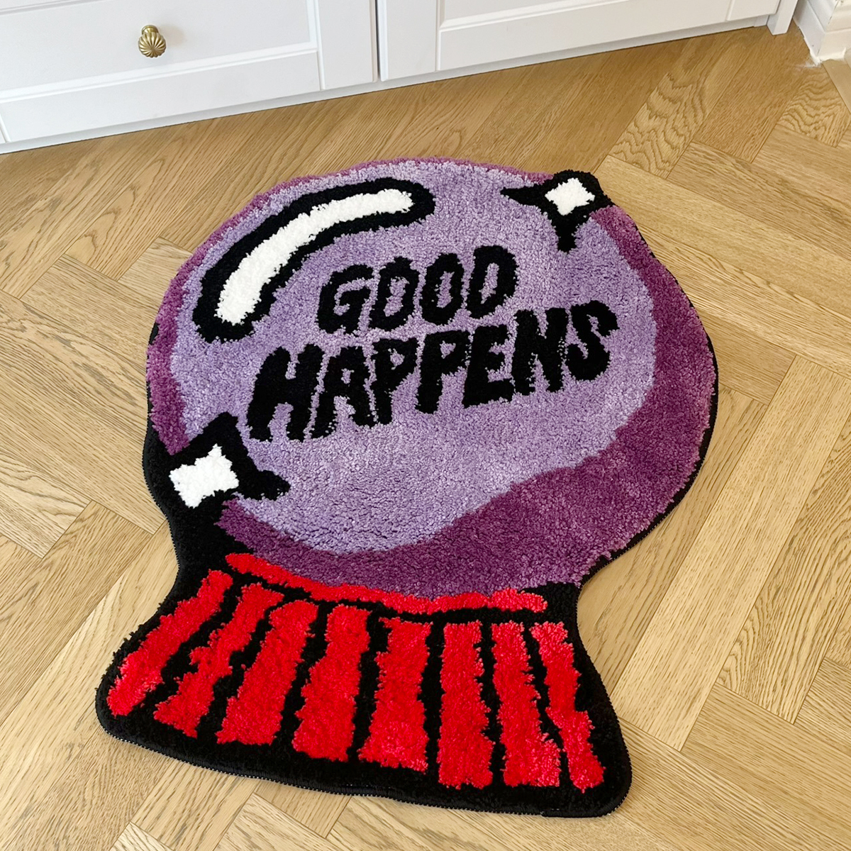 Purple Crystal Ball Tufting Rug Bedroom Mat Soft Bathroom Foot Pad Living Area Carpet Anti-slip Hallway Rug Aesthetic Home Room