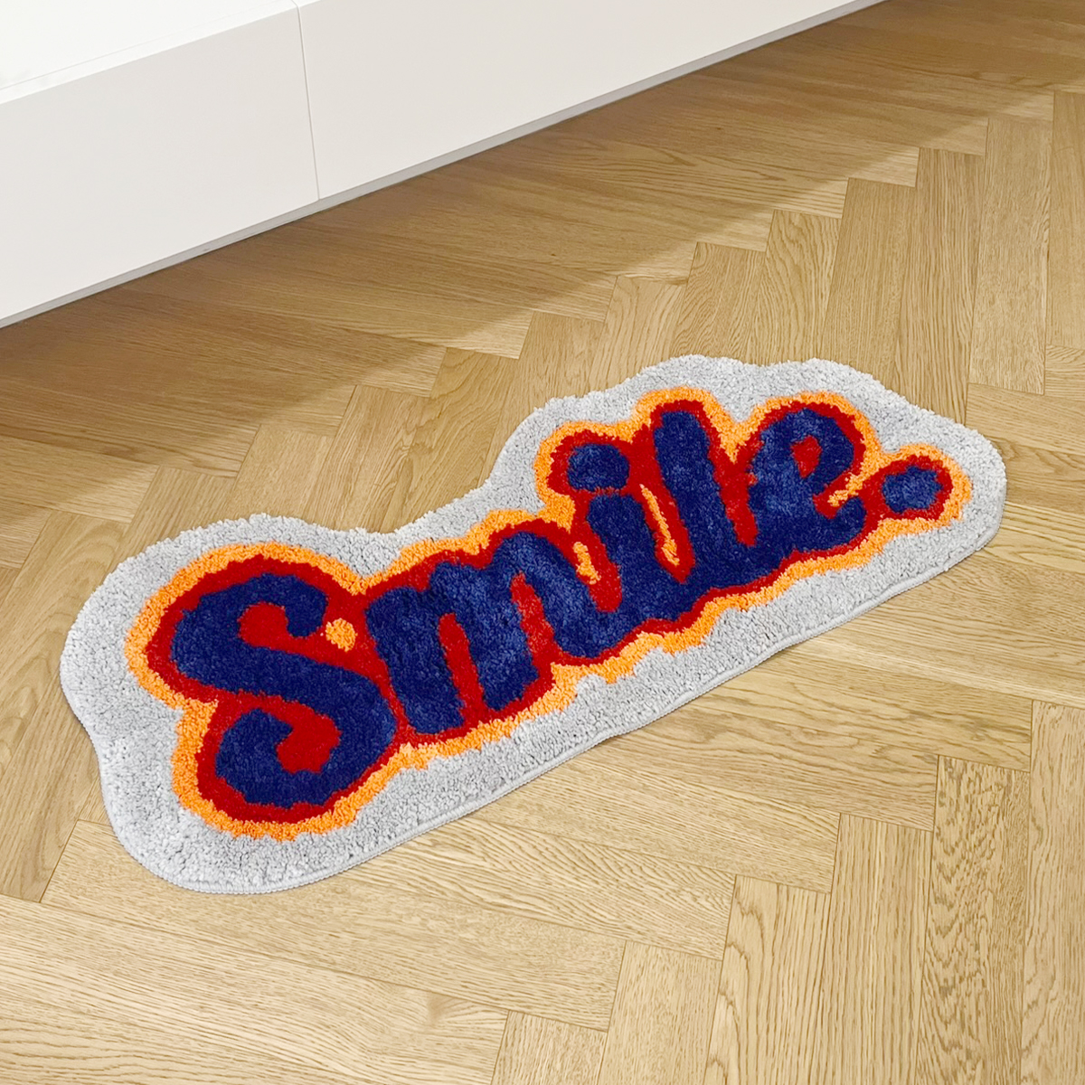 Letter Element Smile Flocking Rug Soft Plushy Clouds Mat Carpet Bathroom Floor Pad Bedroom Doormat Aesthetic Home Room Winter