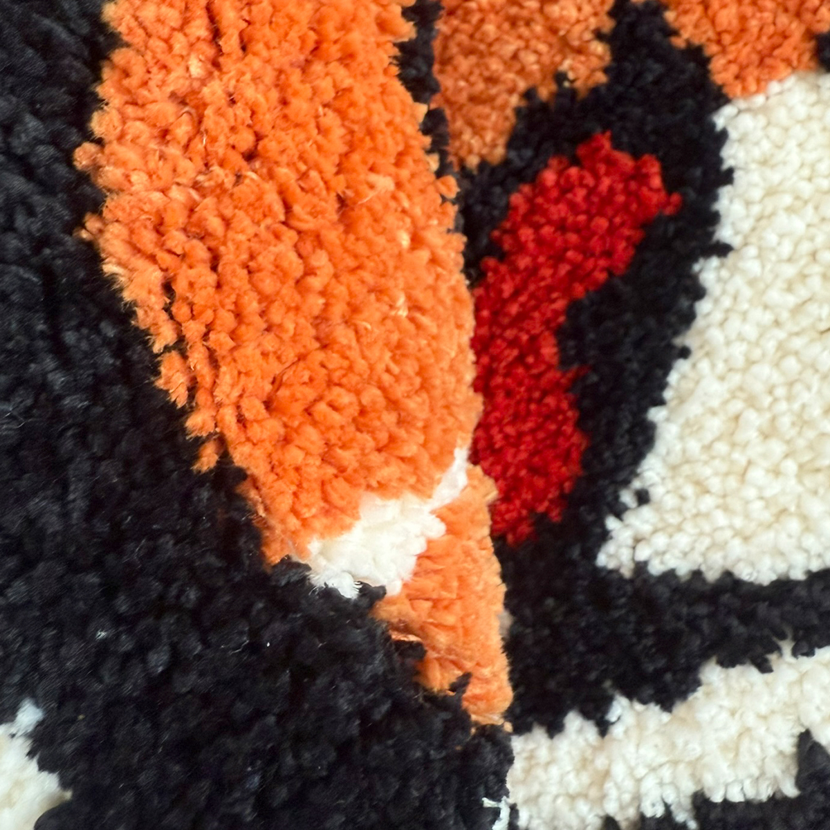 Fierce Tiger Head Tufted Rug - Vibrant Orange Anti-Slip Floor Mat for Bedroom & Living Room, Bold Animal Print Carpet