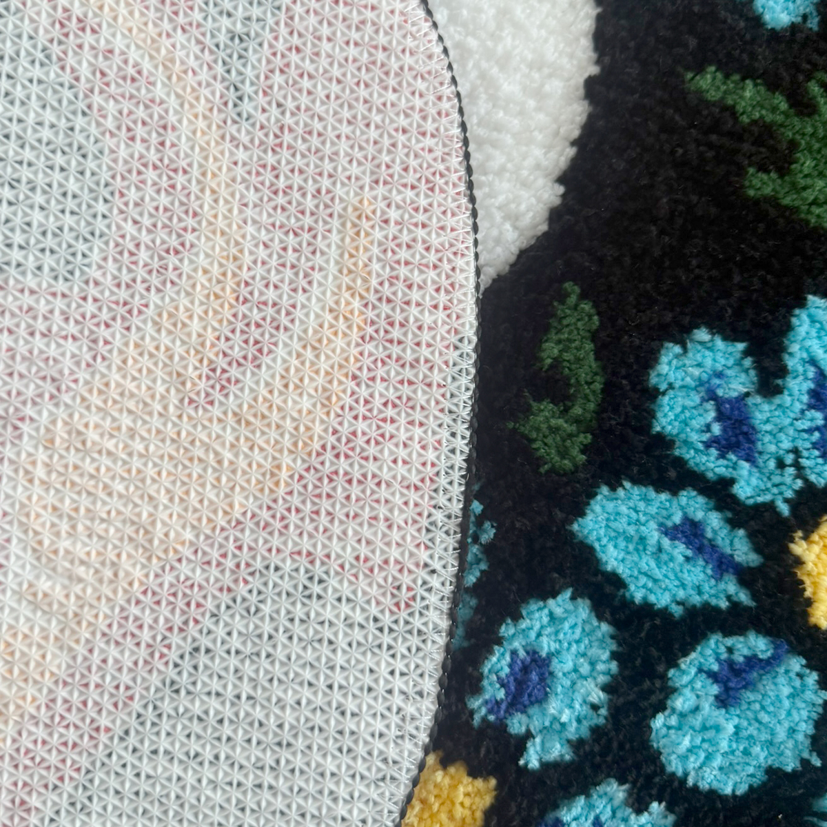 Vibrant 8 Ball Pattern Tufted Rug - Flame & Floral Design Plush Carpet, Perfect for Billiard Lovers & Trendy Spaces.