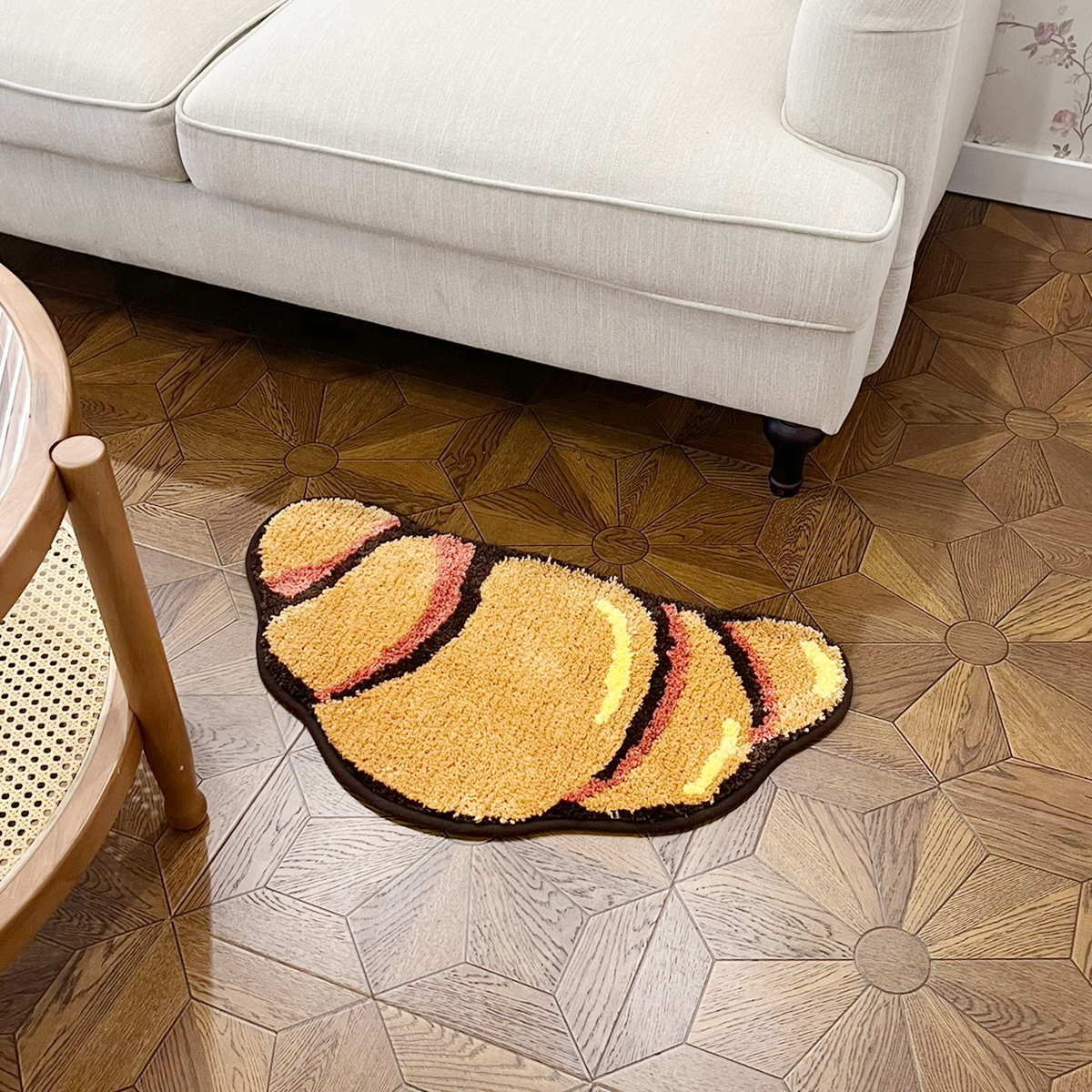 LAKEA Croissant Shape Carpets for Living Bath Room Fluffy Bread Rug Home Warm Decoration Accessories Anti-Slip Floor Safety Mat