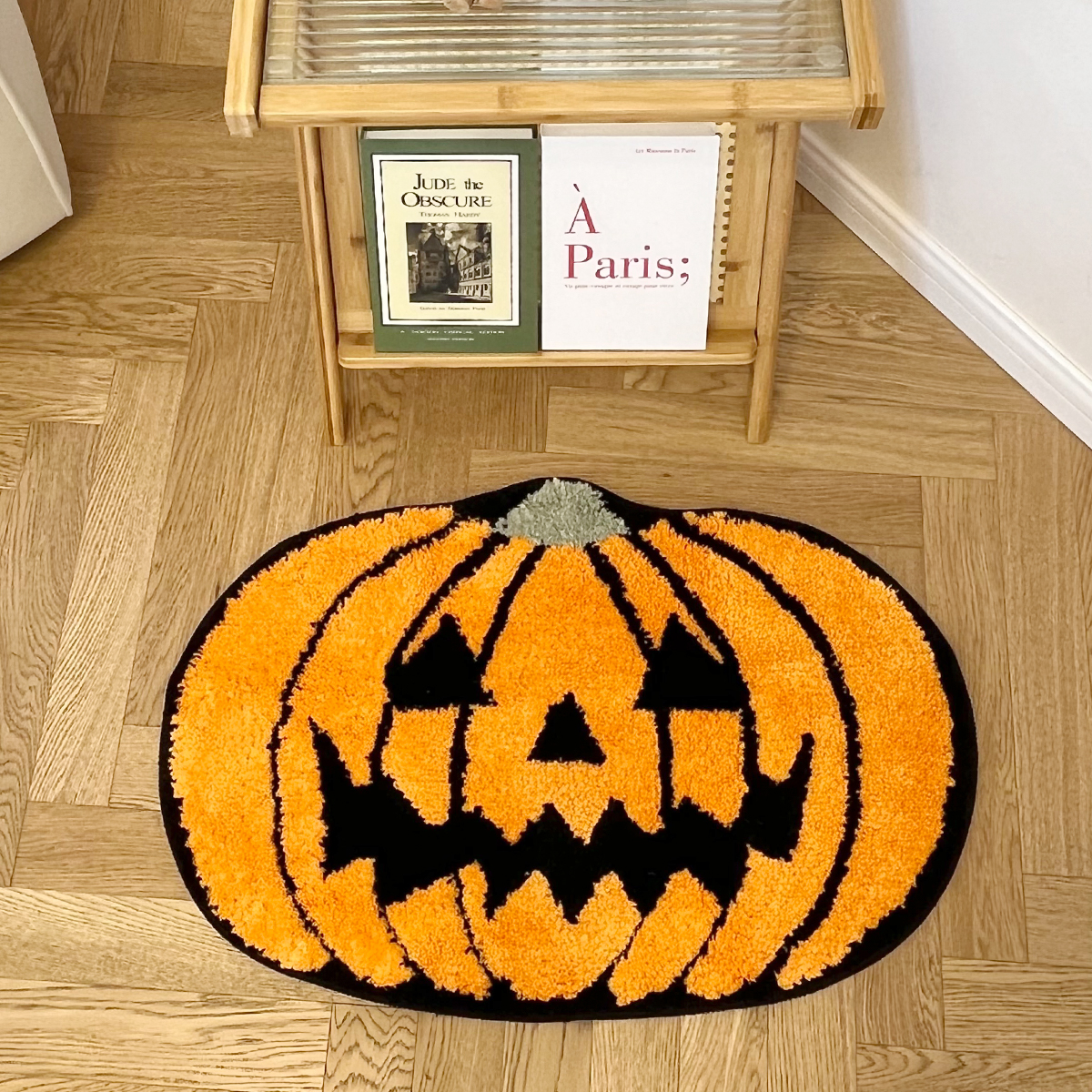 Halloween Pumpkin Tufted Rugs Bathroom Decor Non Slip Funny Cute Bath Mats For Bathroom Shower Tub Washable Absorbent Carpet