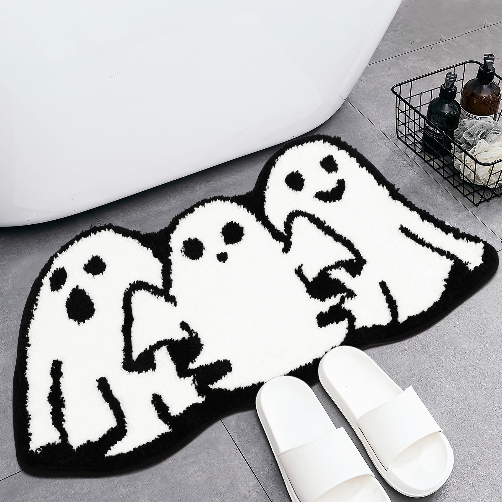 Halloween Three Ghost Shape Tufted Rug Foreign Trade Alien Horror Skull Super Soft Door Mat Decoration Anti Slip Entrance Mat