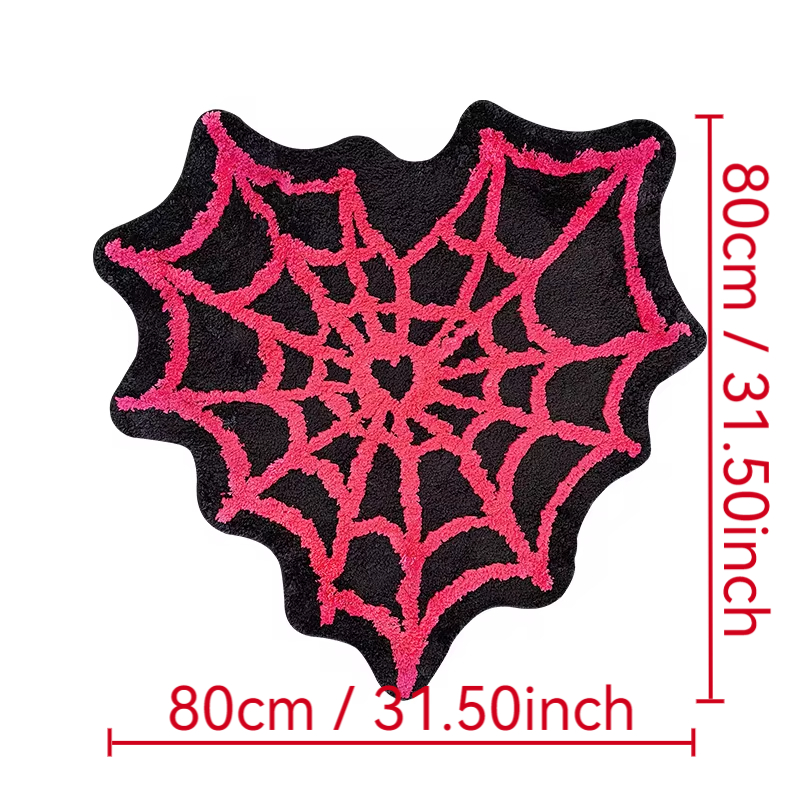 Spider Web Tufted Rug Living Room Carpet Black Pink Soft Fluffy Mat Bedroom Rug Floor Anti Slip Pad Aesthetic Home Nursery Decor