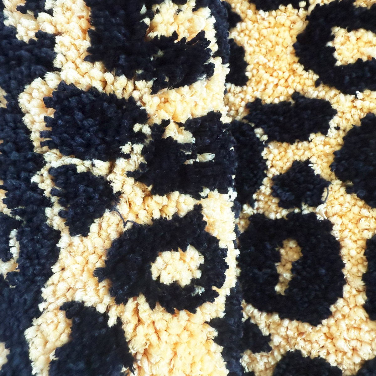 Yellow Leopard Print Tufted Rug | Soft Plush Animal Shaped Floor Mat | Whimsical Home Decor for Bathroom, Bedroom, Kids Room
