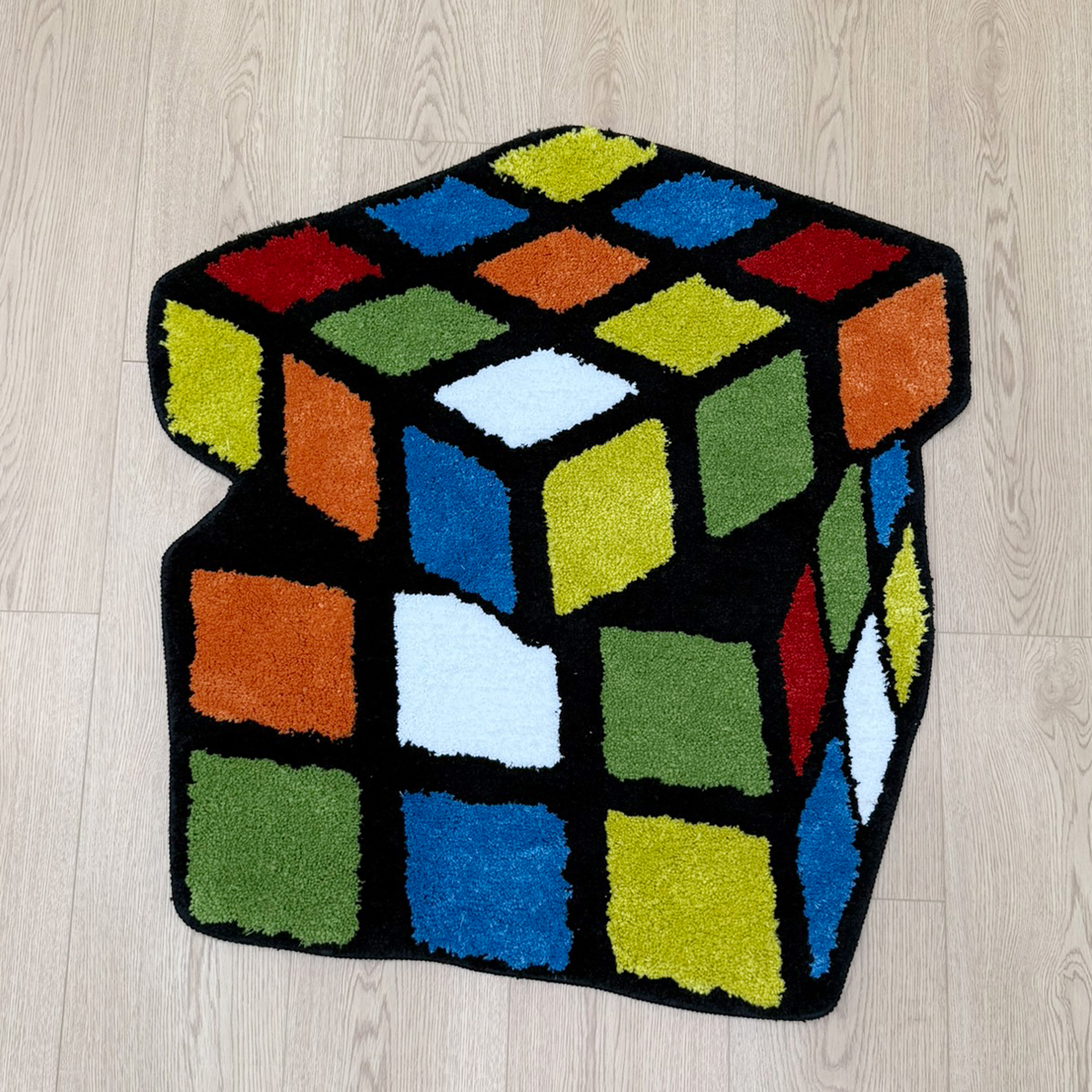 Funny Tufting Rug Magic Cube Bathroom Mat Soft Colorful 3D Carpet Bathmat Area Floor Pad Bedroom Doormat Aesthetic Home Decor